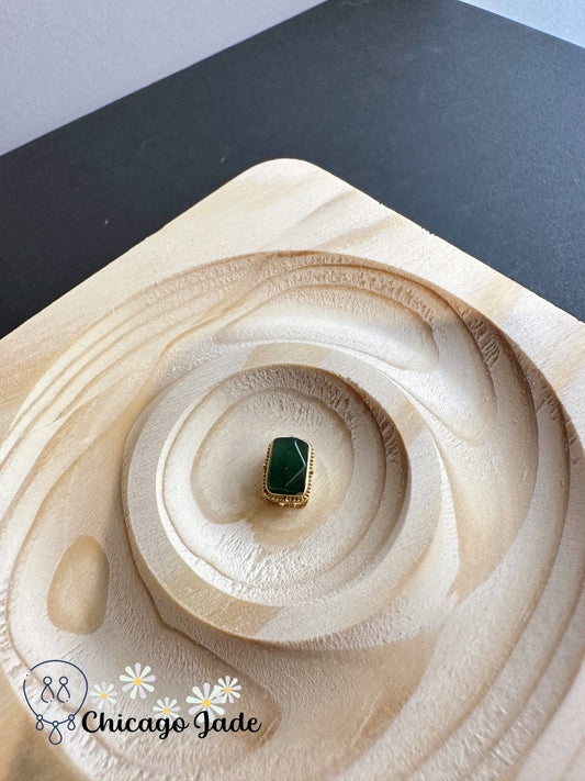 18K Gold embedded Jadeite Jade stone multi-use pendant - Chicago Jadeanniversarybirthday giftcharmChicago Jade