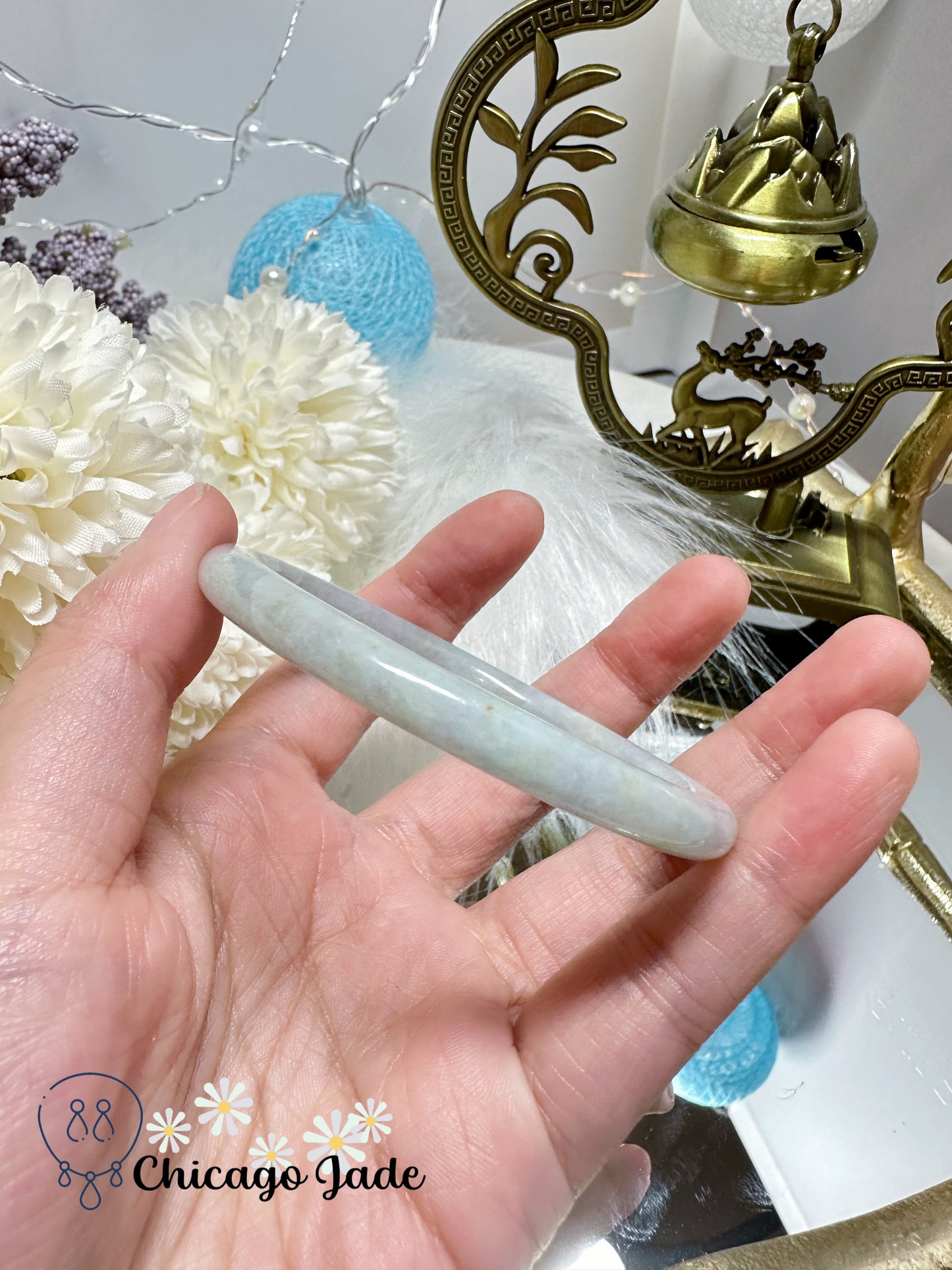 White Base Orange Highlight Dainty Jadeite Jade Feicui Bangle Natural Untreated Grade A Certified Burma