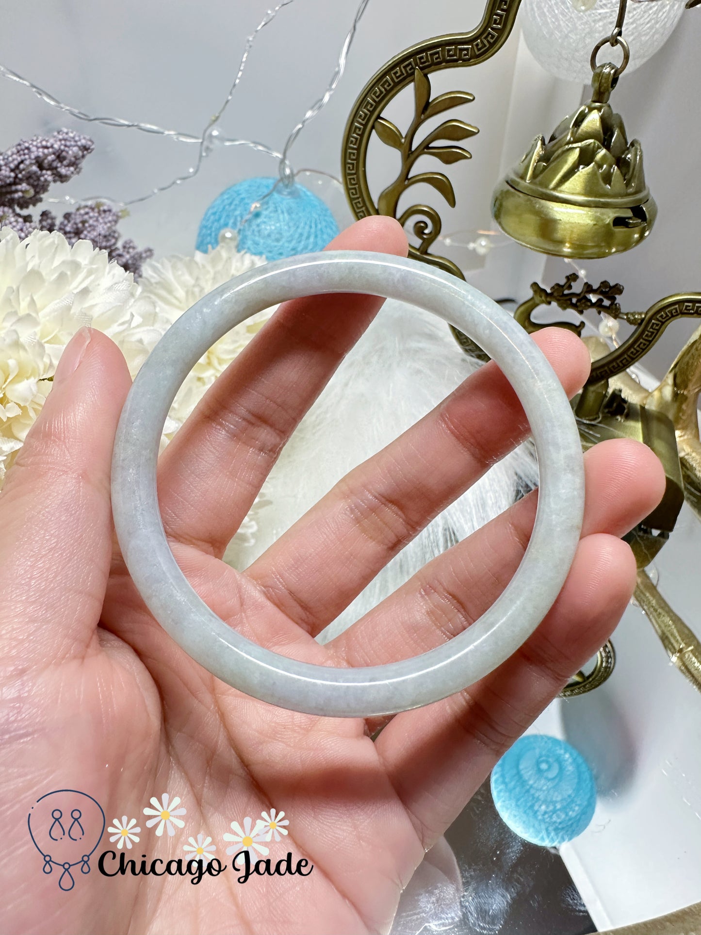 White Base Orange Highlight Dainty Jadeite Jade Feicui Bangle Natural Untreated Grade A Certified Burma