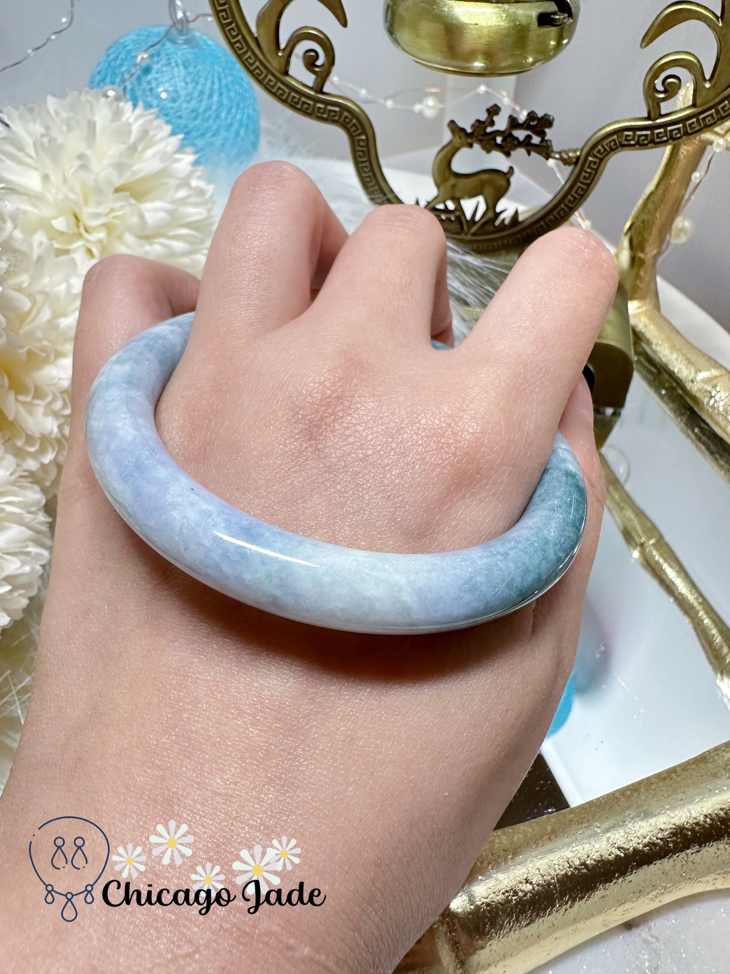 Purple Blue Monet Garden Style Natural Untreated Jadeite Jade Feicui Bangle Certified Grade A Burma