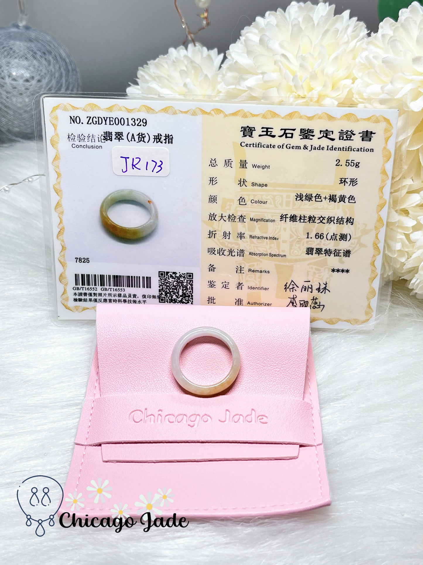 Size 7.5 Natural Grade A Authentic Jadeite Jade Feicui Ring Band Certified Handmade Burma