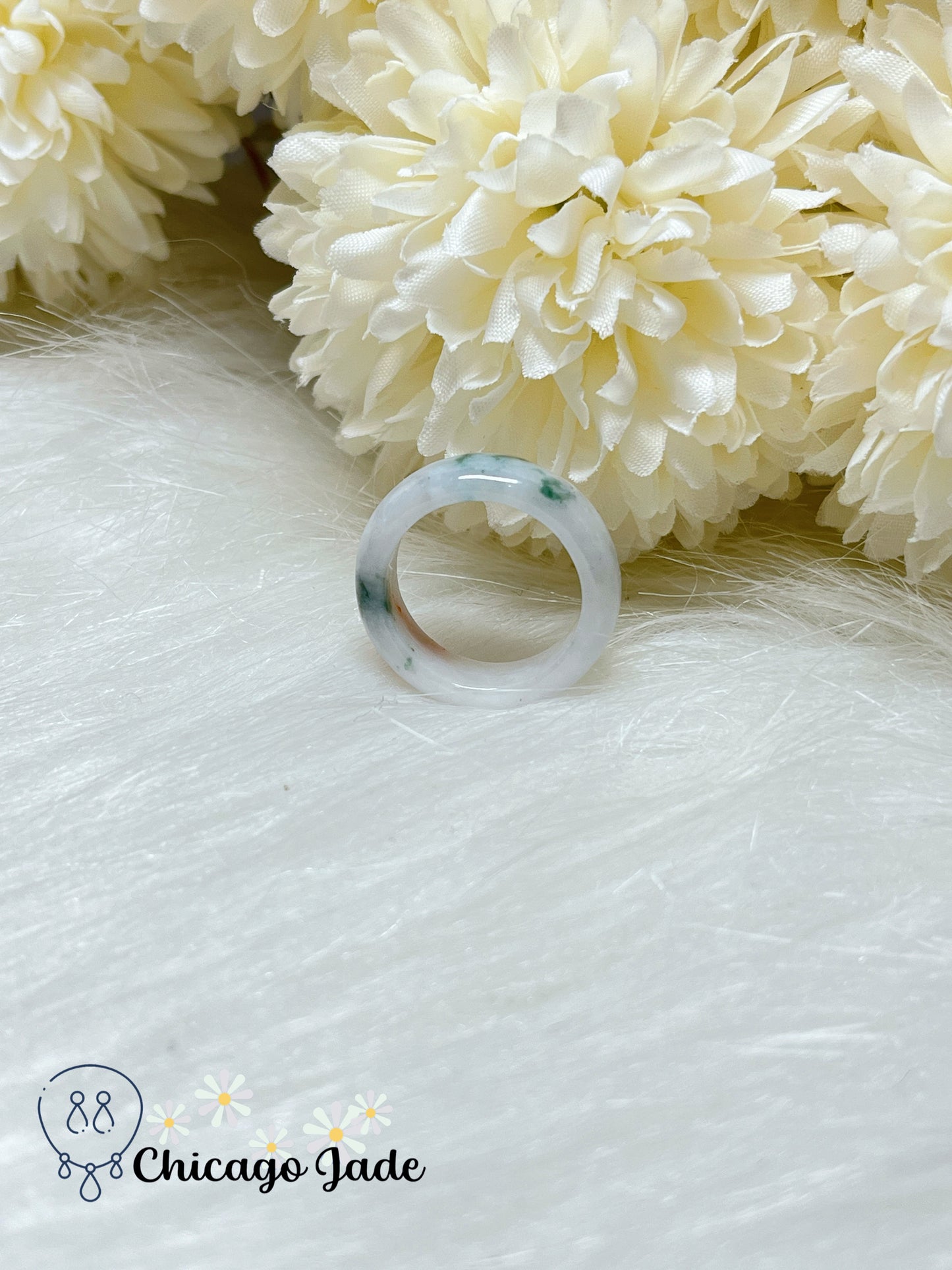 Size 5.5 Natural Grade A Authentic Jadeite Jade Feicui Ring Band Handmade Gift