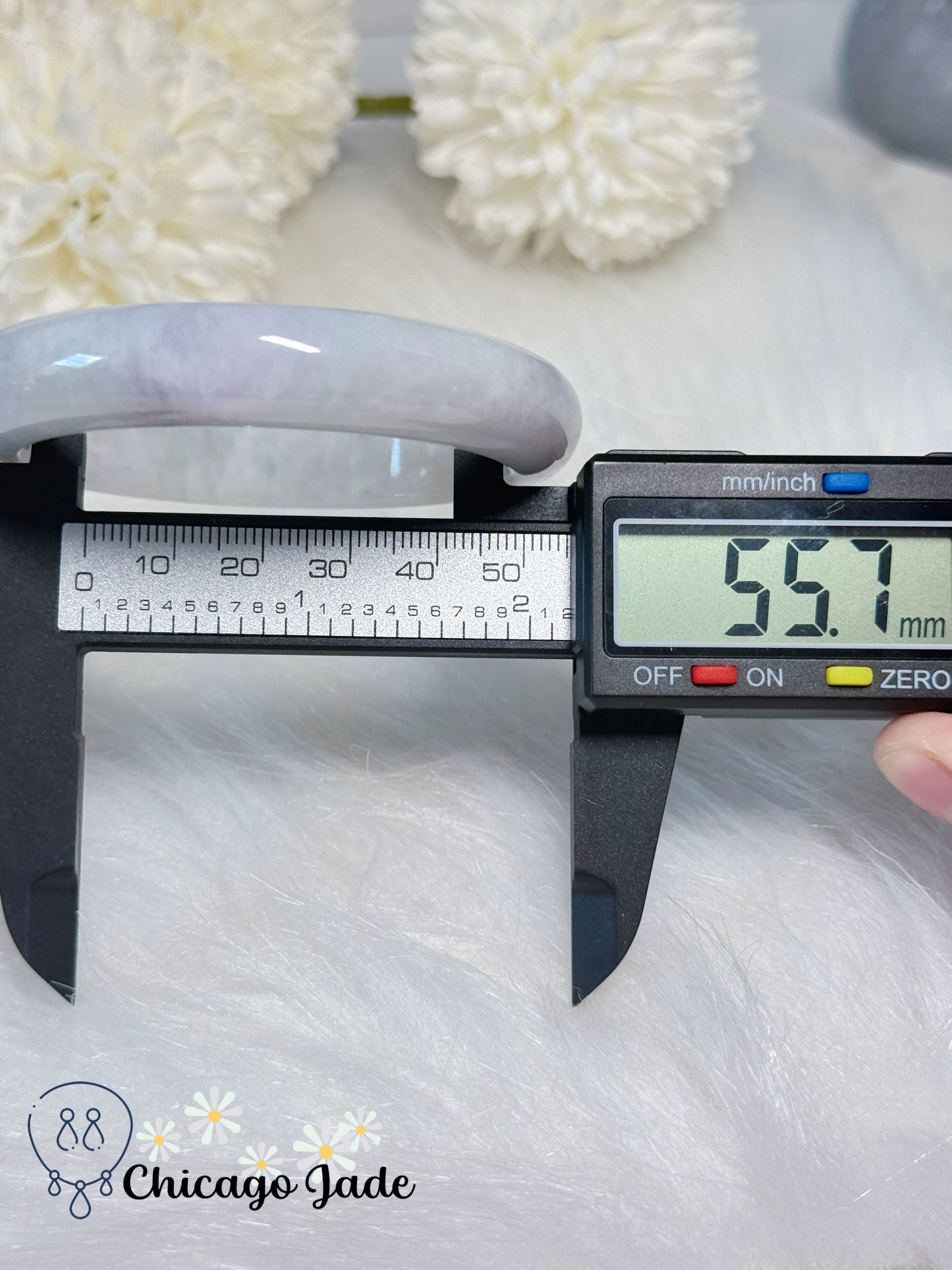 55.7mm Size M Light Purple Pink Flat Inside Natural Untreated Certified Grade A Type A Burma Jadeite Jade Feicui Bangle Handmade Gift