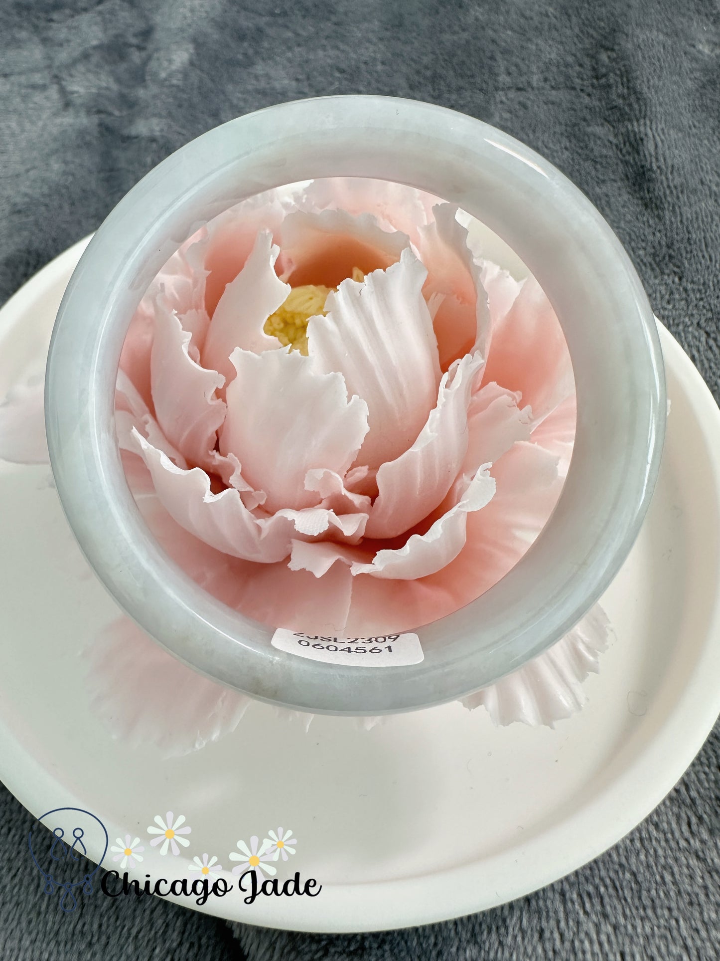 Translucent moonlight flat inside jadeite jade bangle high quality authentic with certificate size M 54.1mm