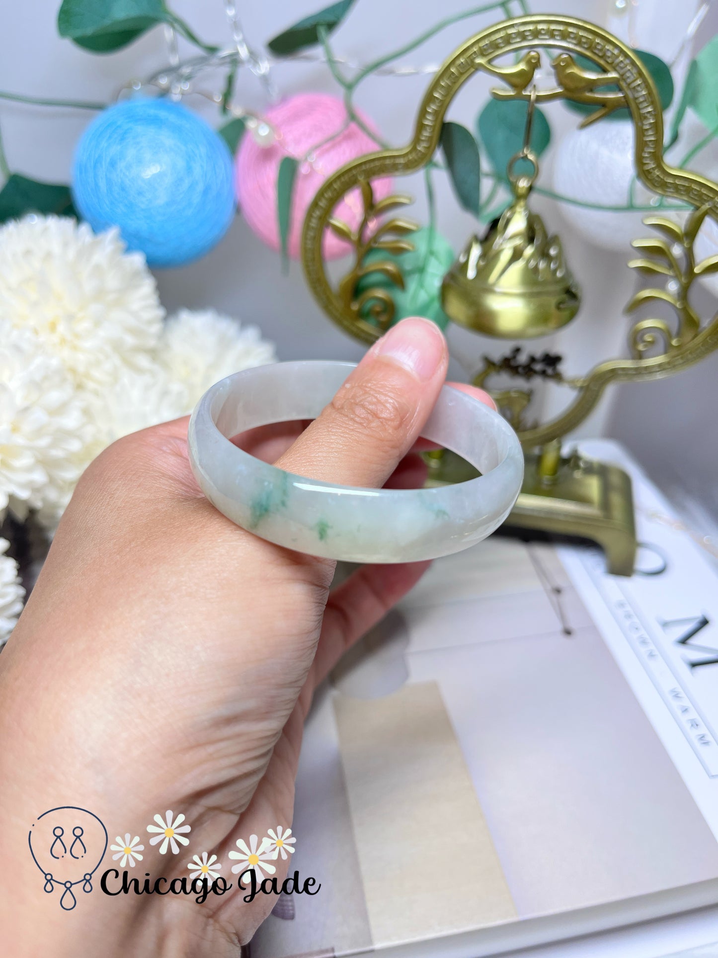 51.1mm Size XXS High Quality Translucent Icy Princess Style Natural Grade A Authentic Jadeite Jade Feicui Bangle