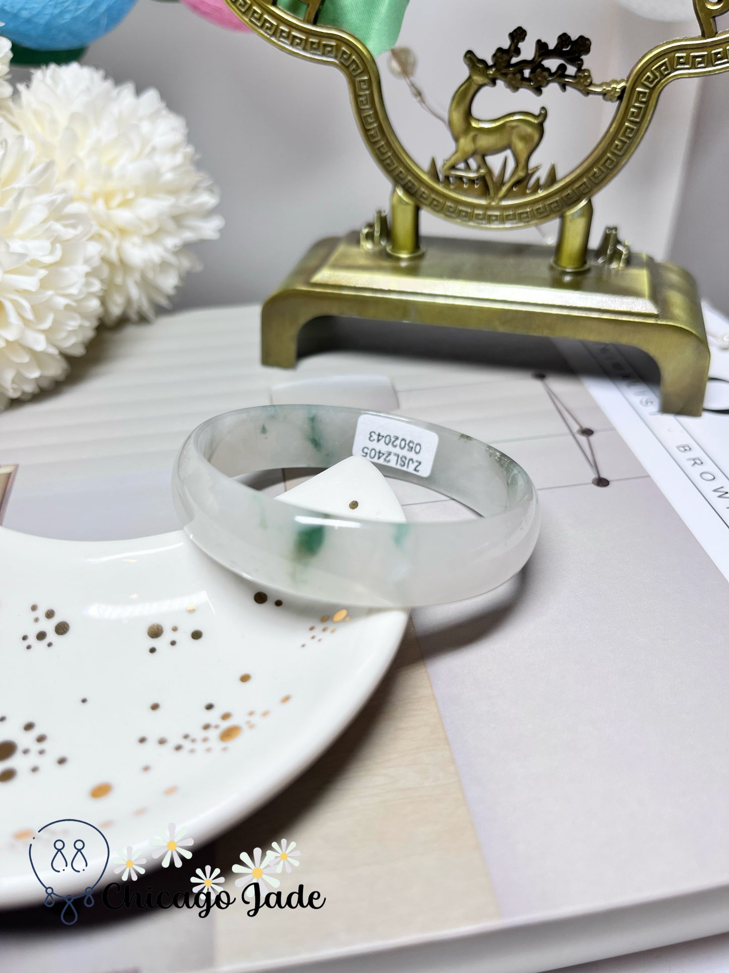51.1mm Size XXS High Quality Translucent Icy Princess Style Natural Grade A Authentic Jadeite Jade Feicui Bangle