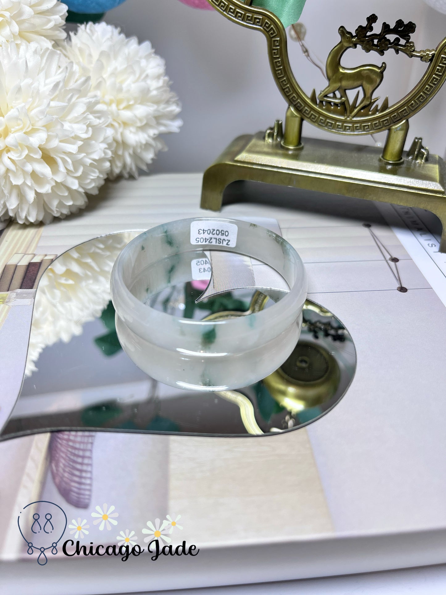 51.1mm Size XXS High Quality Translucent Icy Princess Style Natural Grade A Authentic Jadeite Jade Feicui Bangle