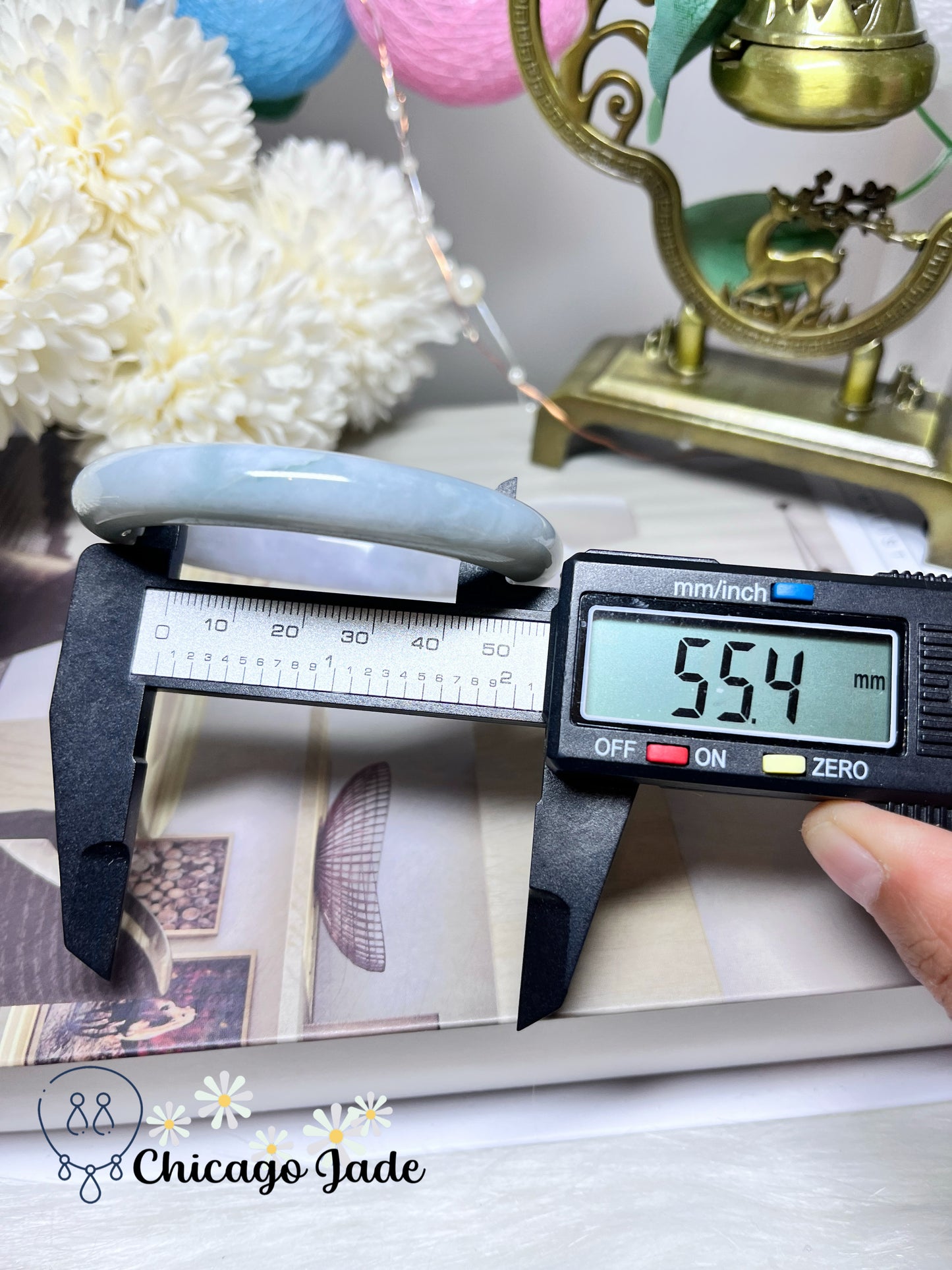 55.4mm Size S Blue Purple Bi-Color Natural Grade A Authentic Untreated Burma Jadeite Jade Feicui Bangle