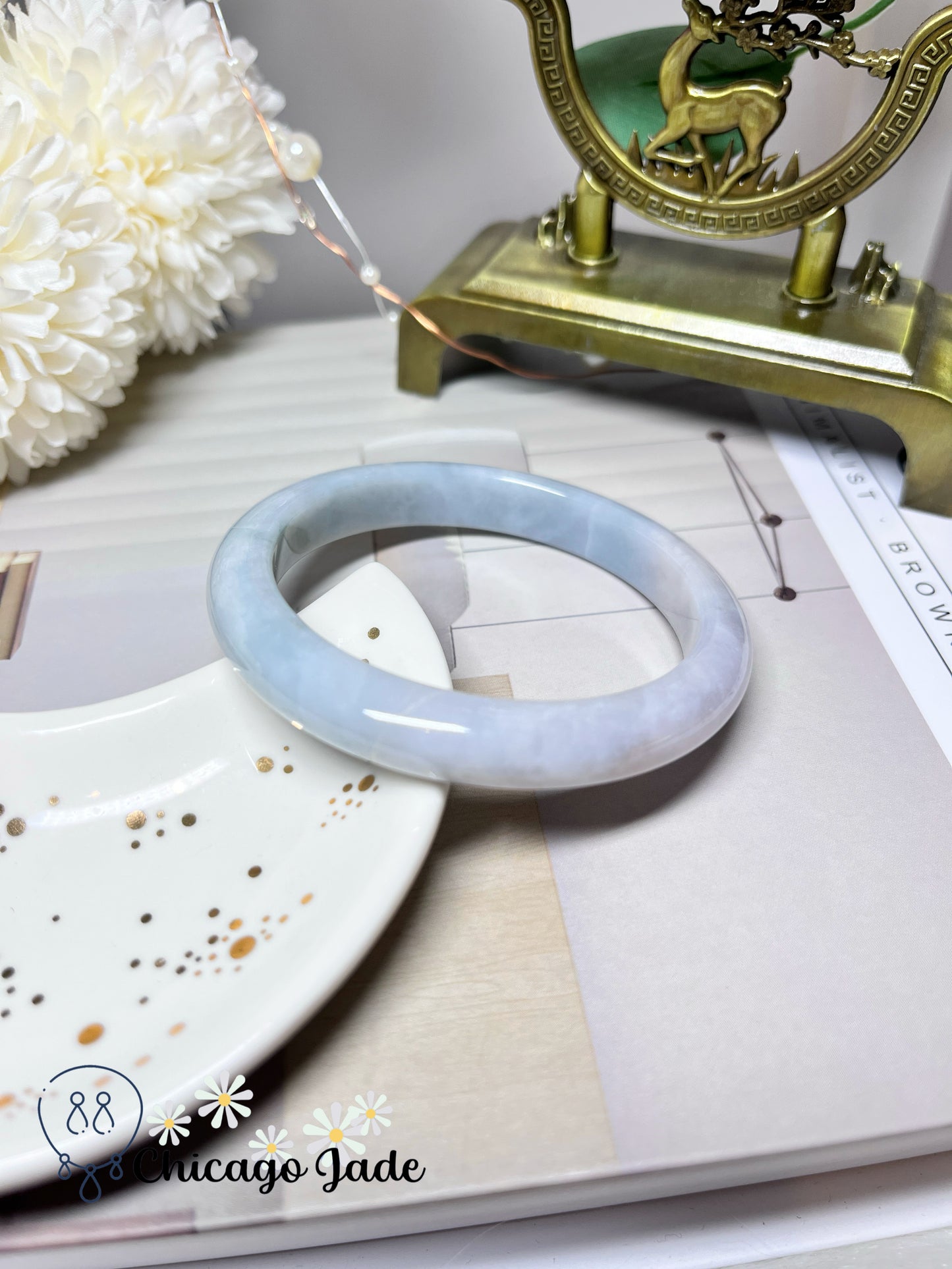 55.4mm Size S Blue Purple Bi-Color Natural Grade A Authentic Untreated Burma Jadeite Jade Feicui Bangle