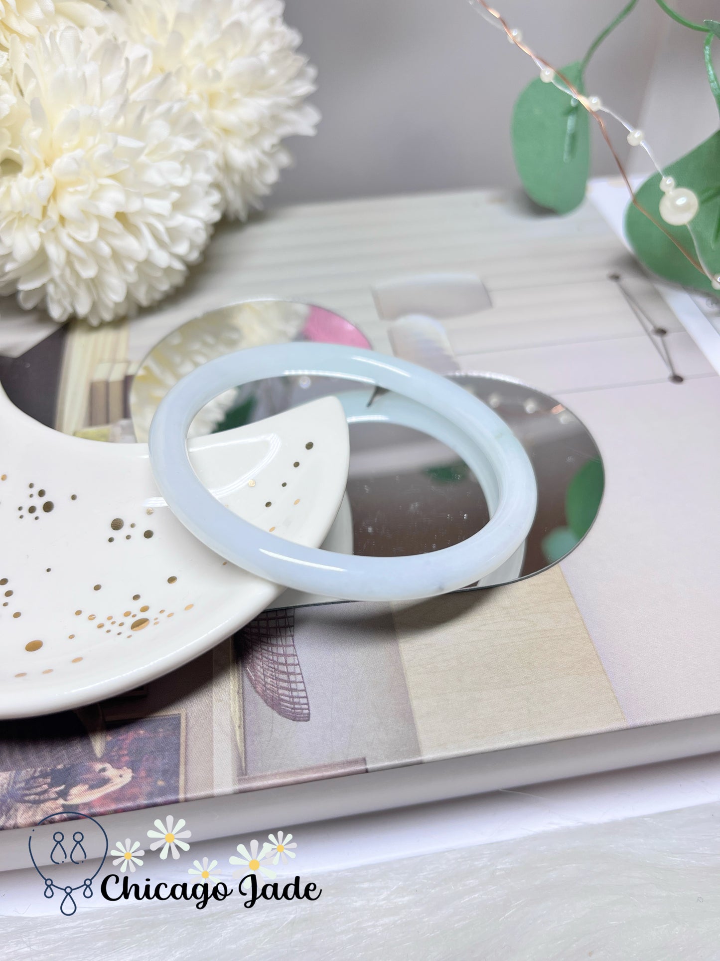 58.9mm Size L Blue Purple Natural Grade A Authentic Untreated Jadeite Jade Feicui Bangle