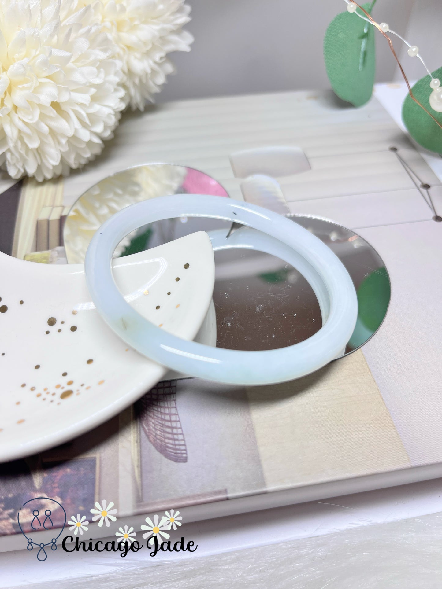58.9mm Size L Blue Purple Natural Grade A Authentic Untreated Jadeite Jade Feicui Bangle