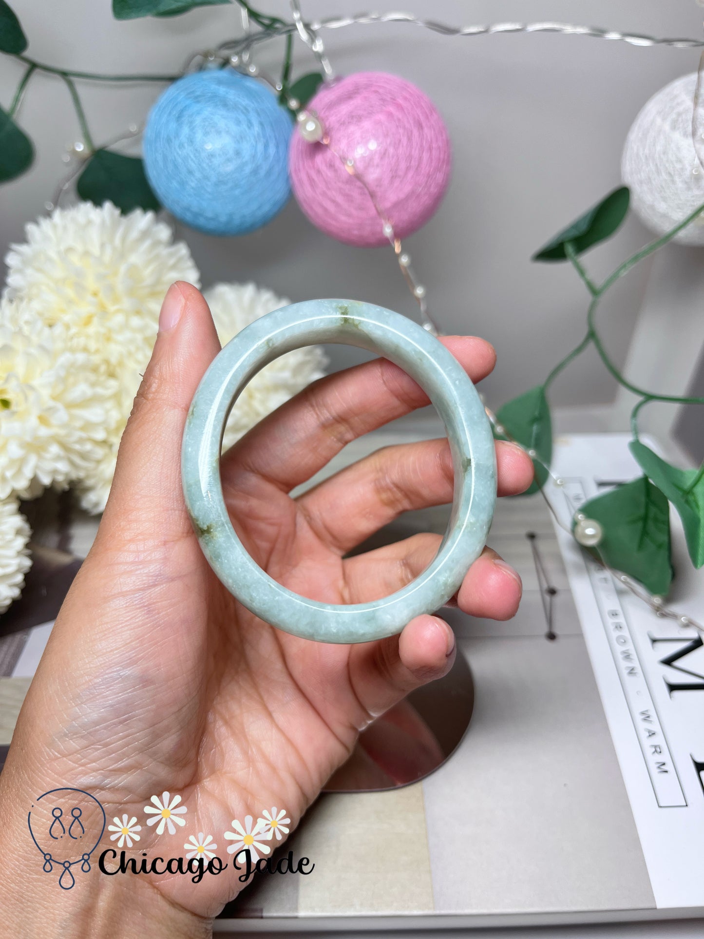 53.2mm Size XS Oval Shaped Natural Grade A Authentic Burma Jadeite Jade Feicui Bangle