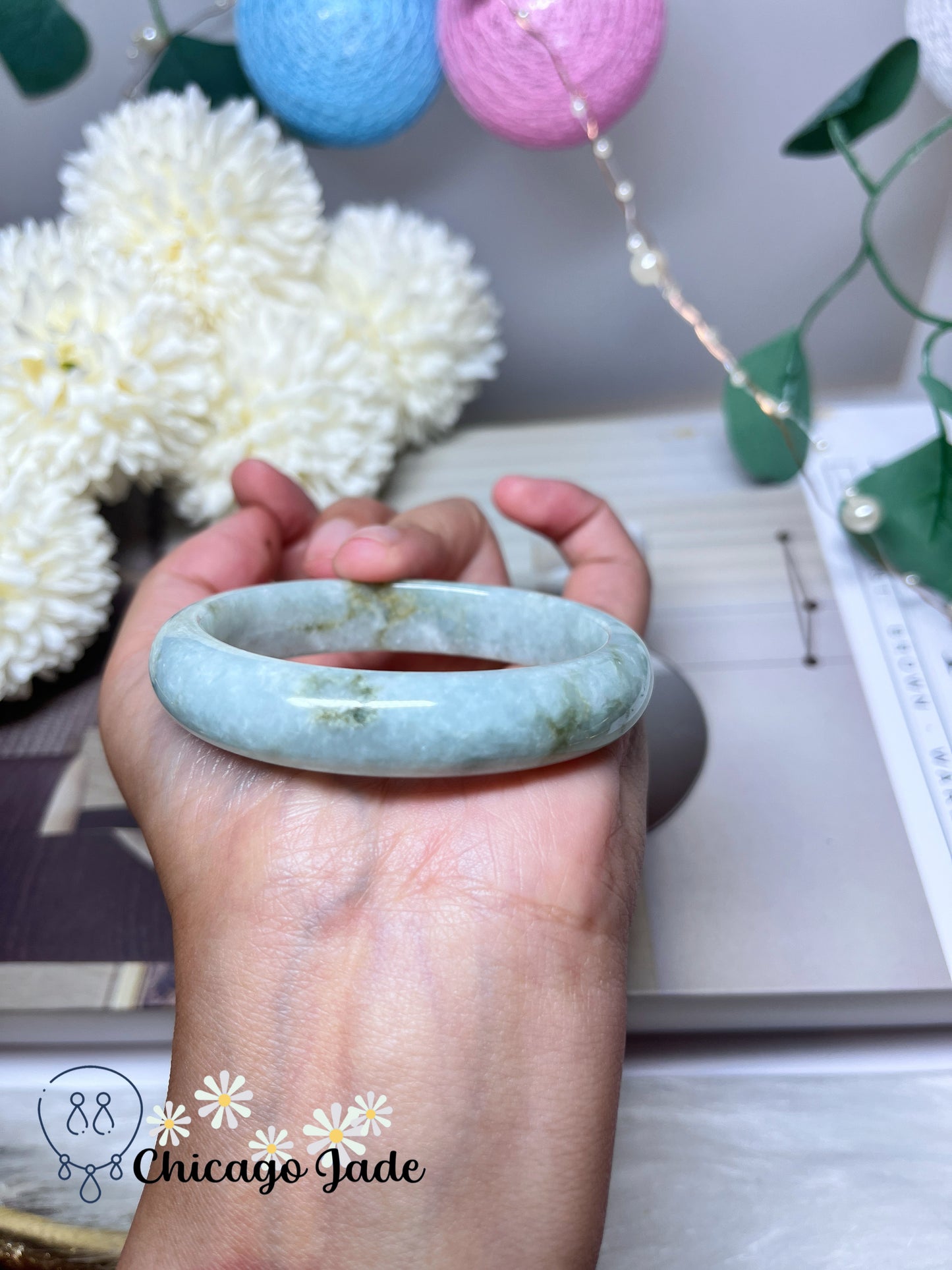 53.2mm Size XS Oval Shaped Natural Grade A Authentic Burma Jadeite Jade Feicui Bangle
