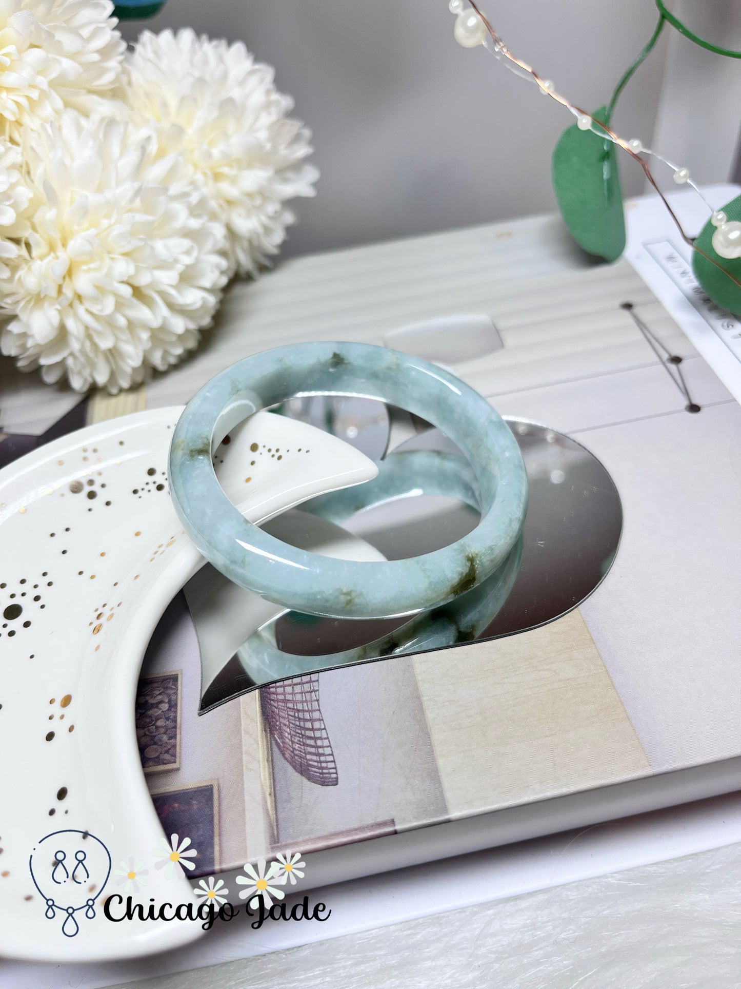 53.2mm Size XS Oval Shaped Natural Grade A Authentic Burma Jadeite Jade Feicui Bangle