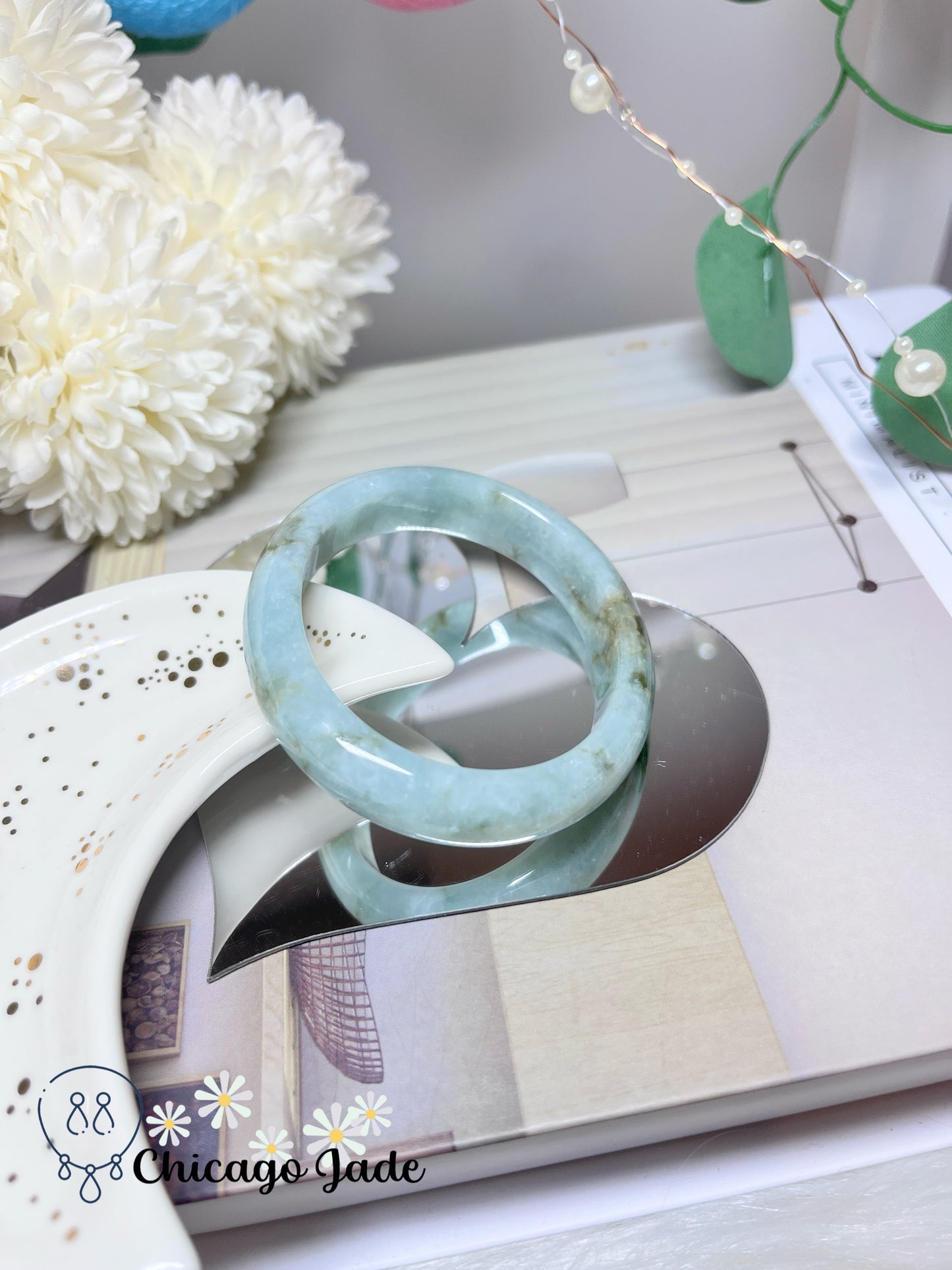 53.2mm Size XS Oval Shaped Natural Grade A Authentic Burma Jadeite Jade Feicui Bangle