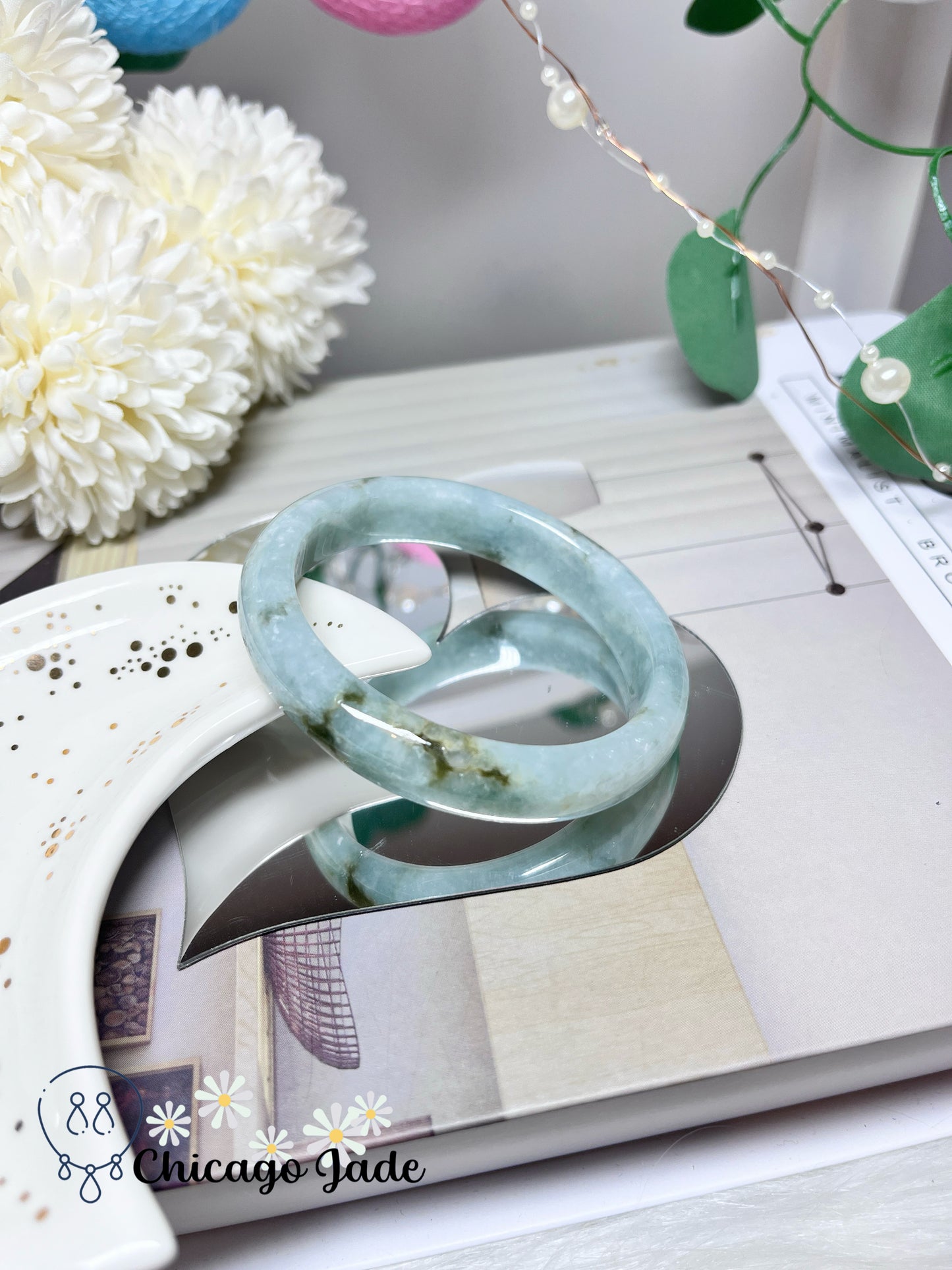 53.2mm Size XS Oval Shaped Natural Grade A Authentic Burma Jadeite Jade Feicui Bangle