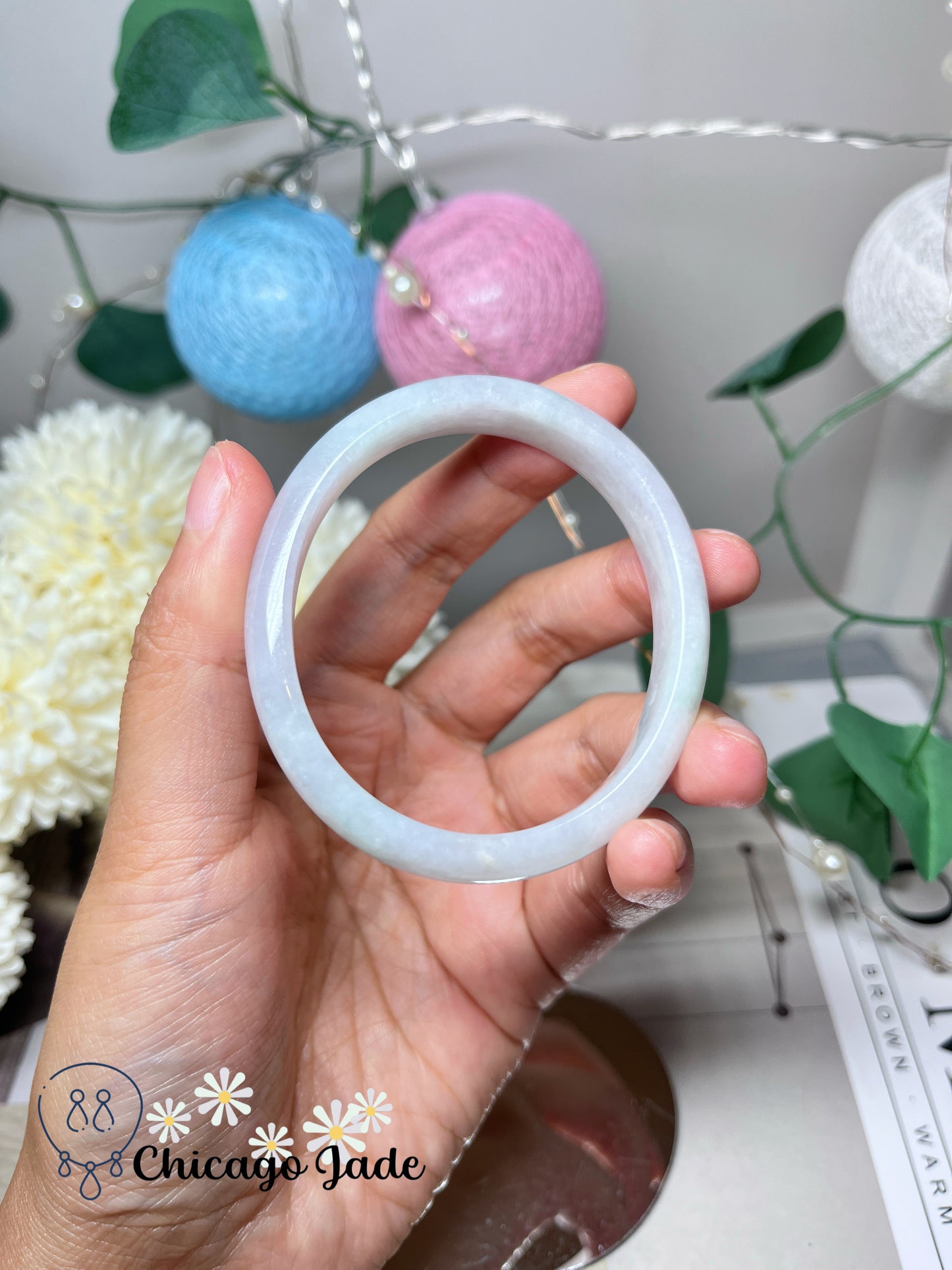 55.5 mm Size S Oval Shaped Natural Grade A Authentic Jadeite Jade Feicui Bangle