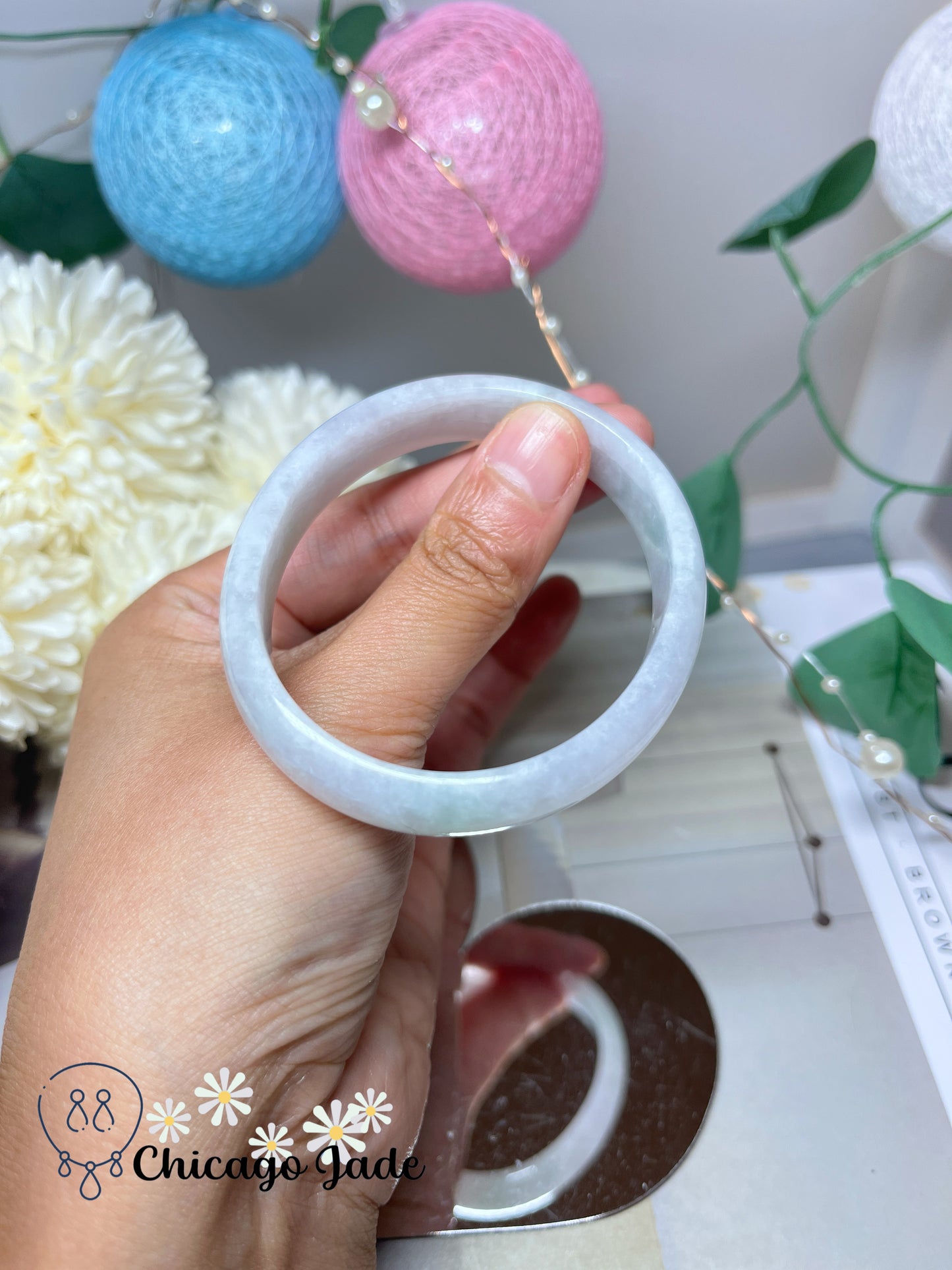 55.5 mm Size S Oval Shaped Natural Grade A Authentic Jadeite Jade Feicui Bangle