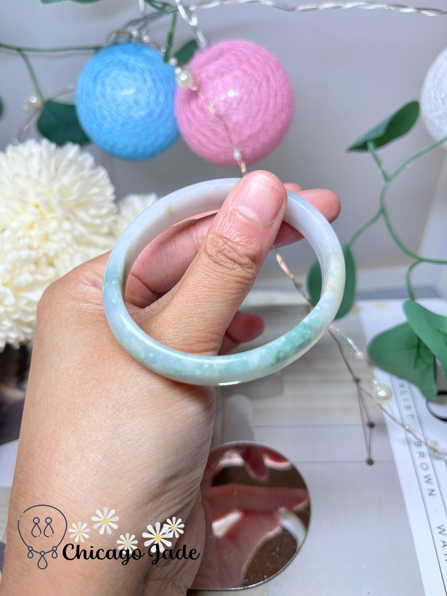 53.3mm Size XS Oval Shaped Multi-Color Natural Untreated Grade A Authentic Burma Jadeite Jade Feicui Bangle