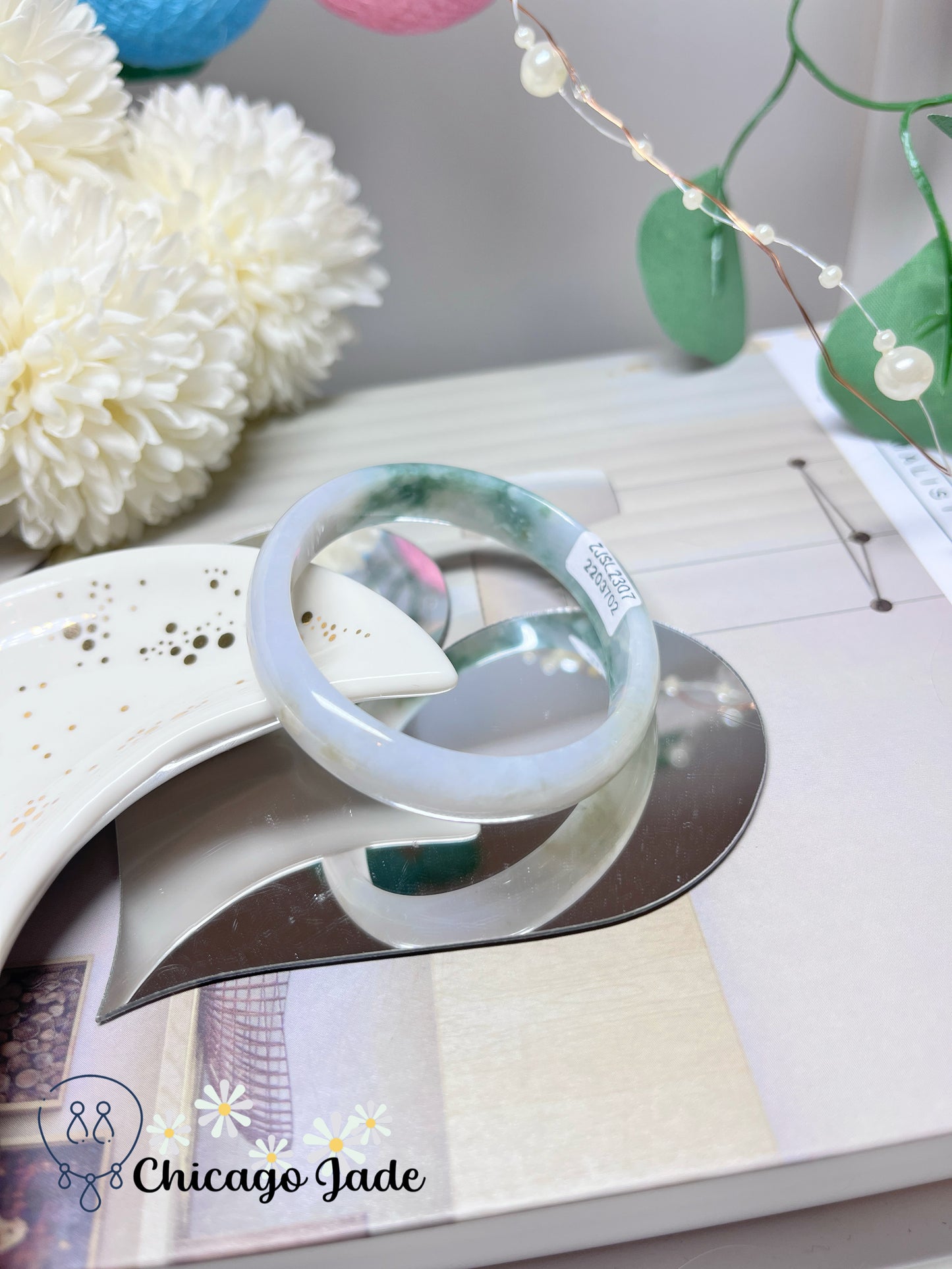 53.3mm Size XS Oval Shaped Multi-Color Natural Untreated Grade A Authentic Burma Jadeite Jade Feicui Bangle