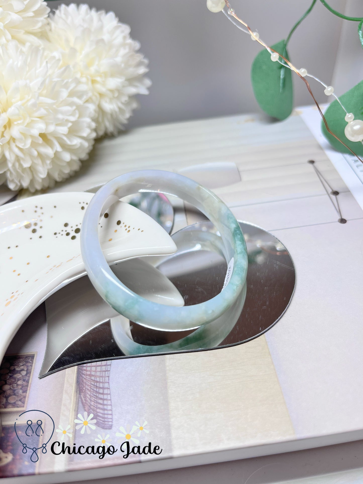 53.3mm Size XS Oval Shaped Multi-Color Natural Untreated Grade A Authentic Burma Jadeite Jade Feicui Bangle