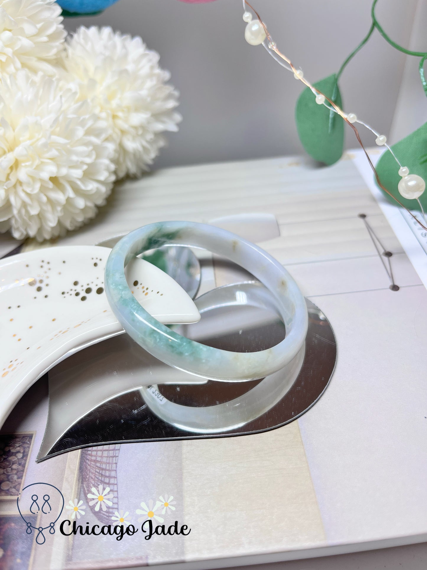 53.3mm Size XS Oval Shaped Multi-Color Natural Untreated Grade A Authentic Burma Jadeite Jade Feicui Bangle