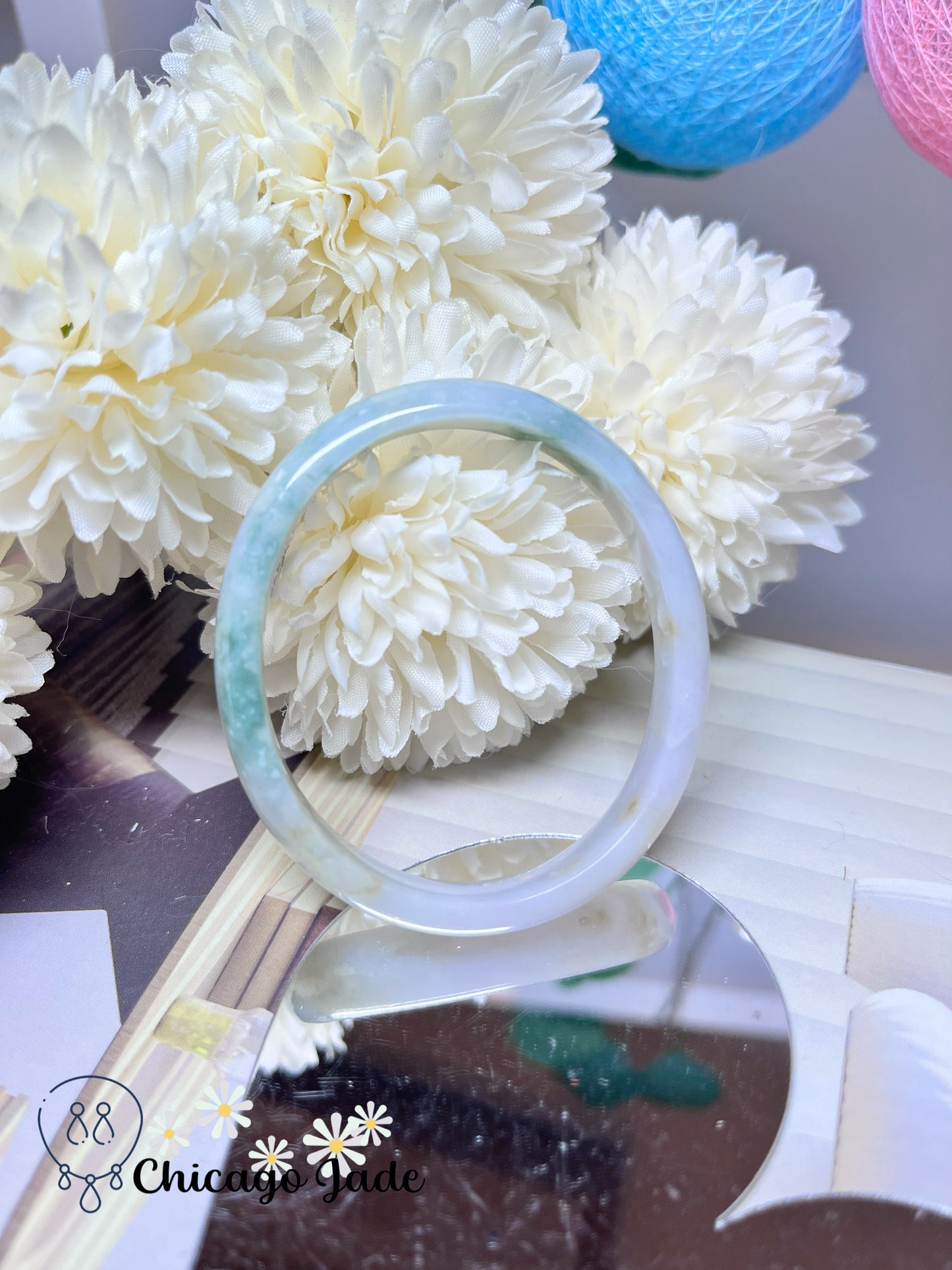53.3mm Size XS Oval Shaped Multi-Color Natural Untreated Grade A Authentic Burma Jadeite Jade Feicui Bangle