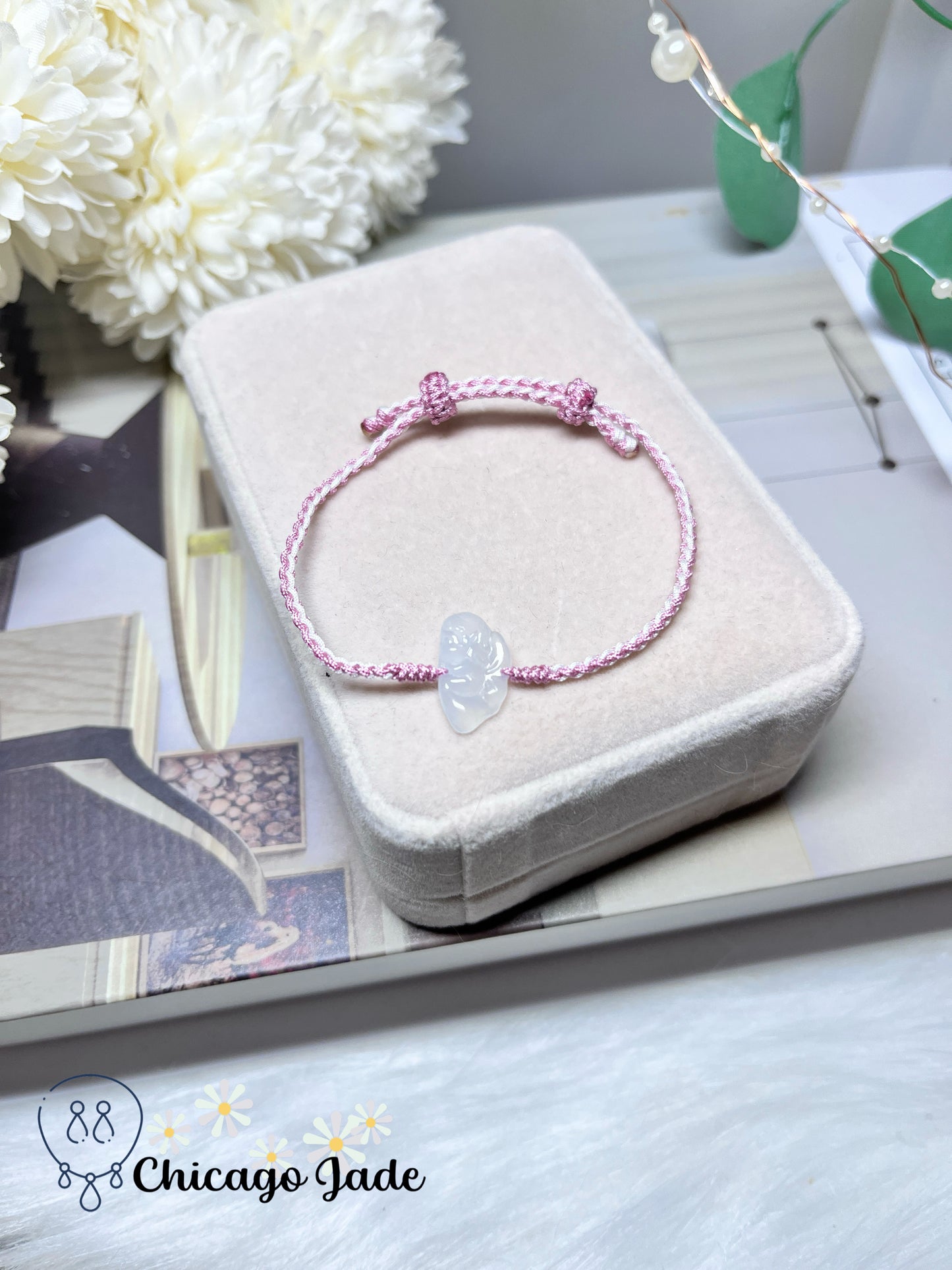Dainty Icy Natural Jadeite Jade Feicui Carved Fairy High Quality Grade A Handmade Gift