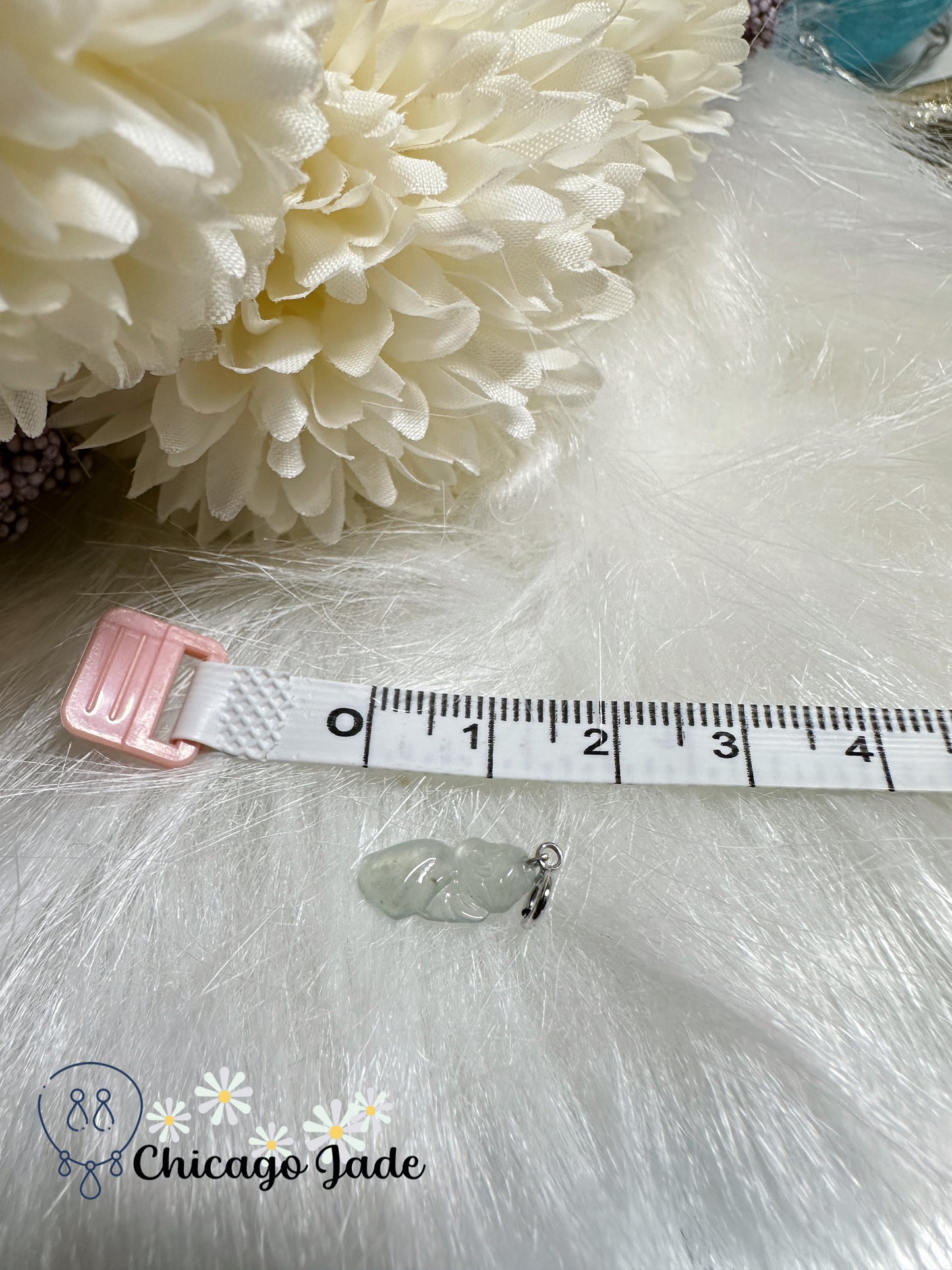 Highly translucent icy angel jadeite jade pendant - 18k gold multi-use handmade