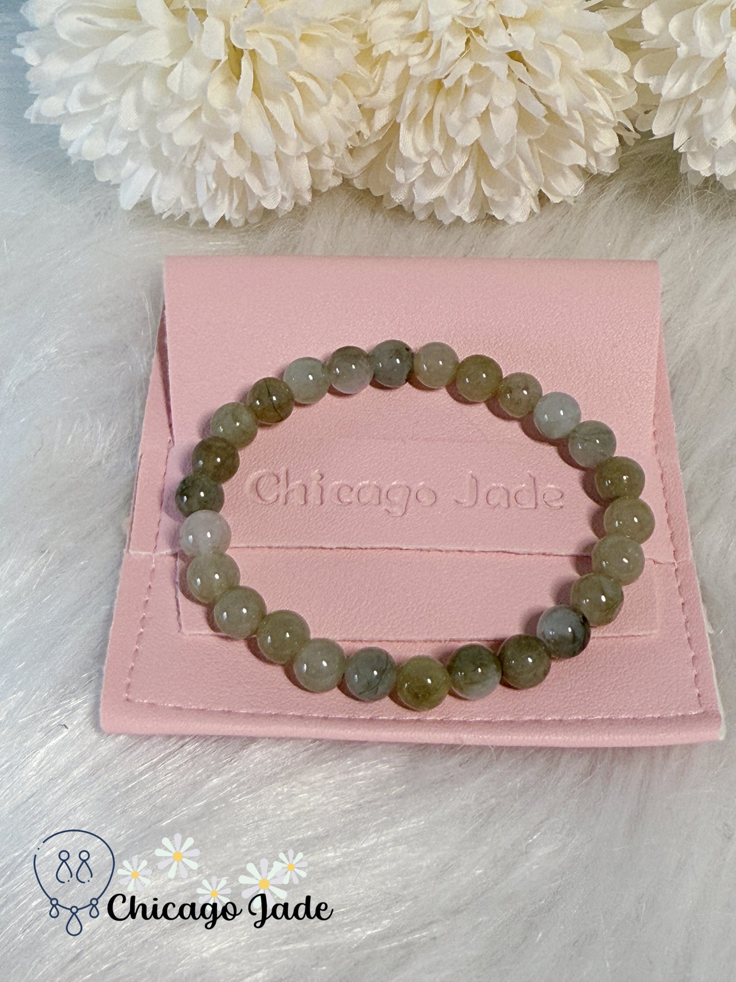 Multi-Color Green Yellow Natural Grade A Authentic Untreated Burma Jadeite Jade Feicui Beaded Bracelet Handmade Gift