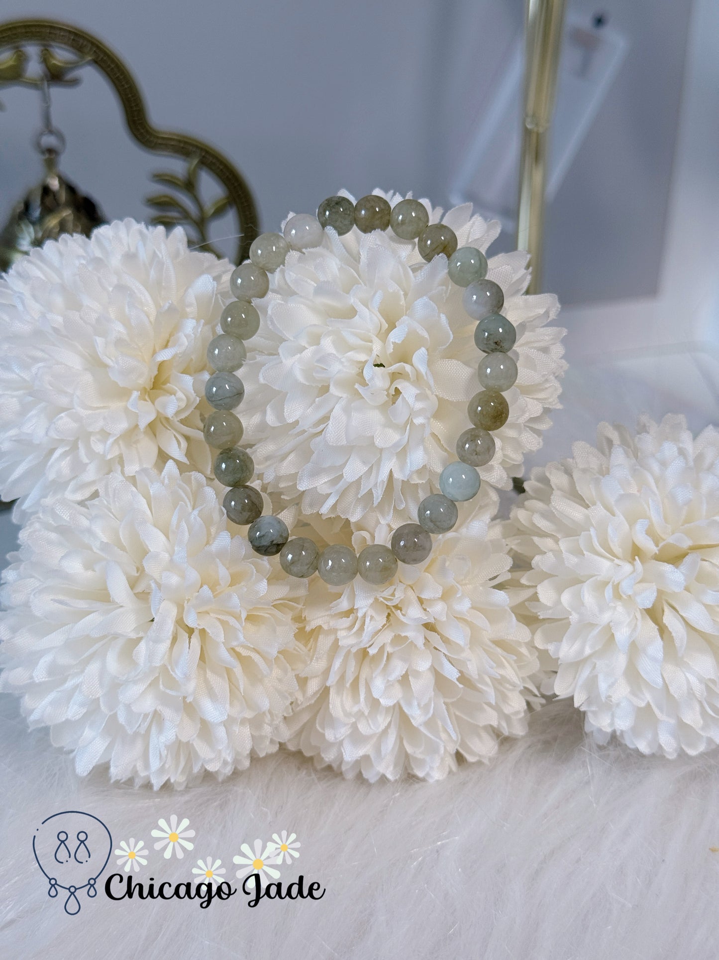 Multi-Color Green Yellow Natural Grade A Authentic Untreated Burma Jadeite Jade Feicui Beaded Bracelet Handmade Gift