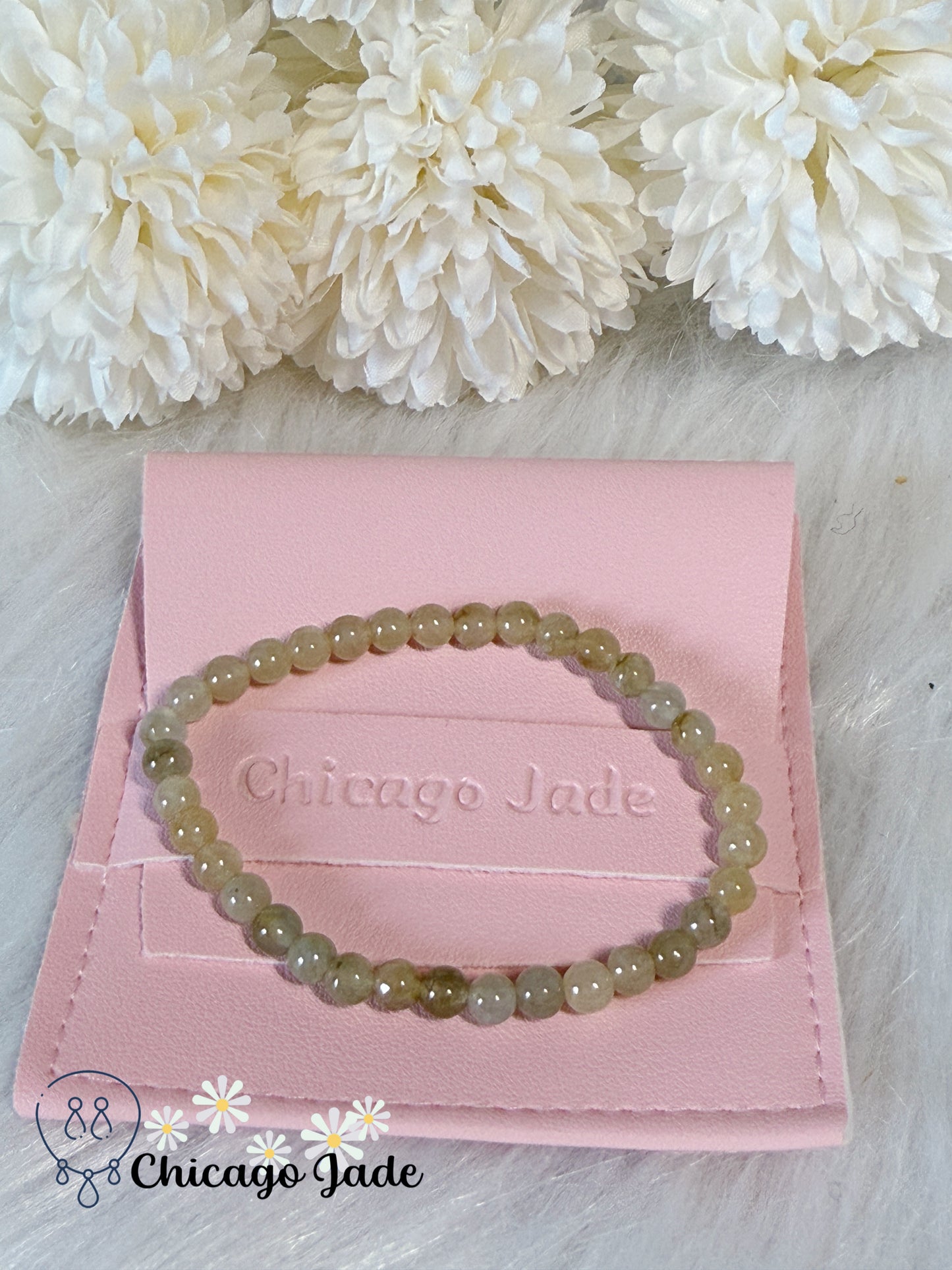 Fall Themed Light Orange Natural Grade A Authentic Untreated Burma Jadeite Jade Feicui Beaded Bracelet