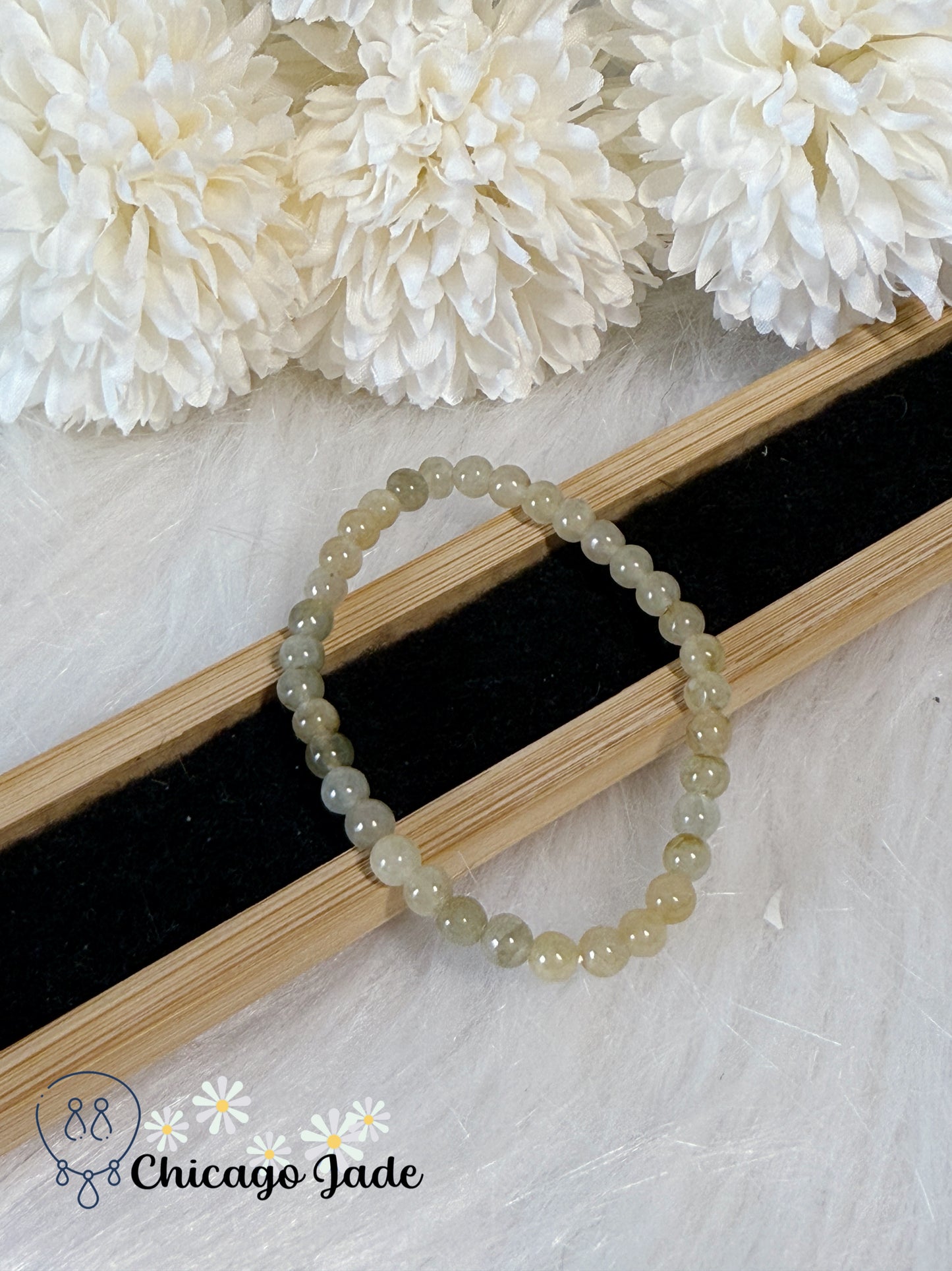 Fall Themed Light Orange Natural Grade A Authentic Untreated Burma Jadeite Jade Feicui Beaded Bracelet