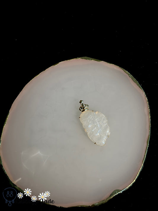clear jadeite fairy pendant with 18k clasp