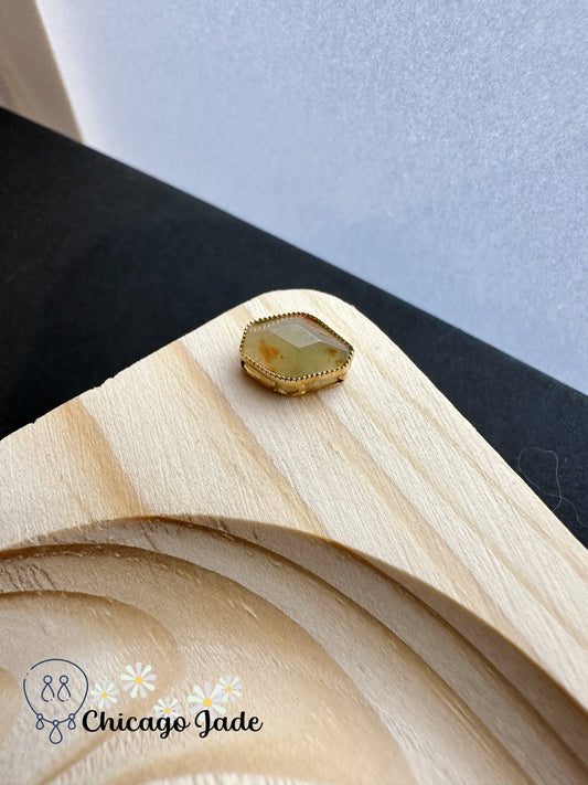 Warm yellow jadeite jade stone on 18K pendant - Chicago Jadeanniversarybirthday giftcharmChicago Jade