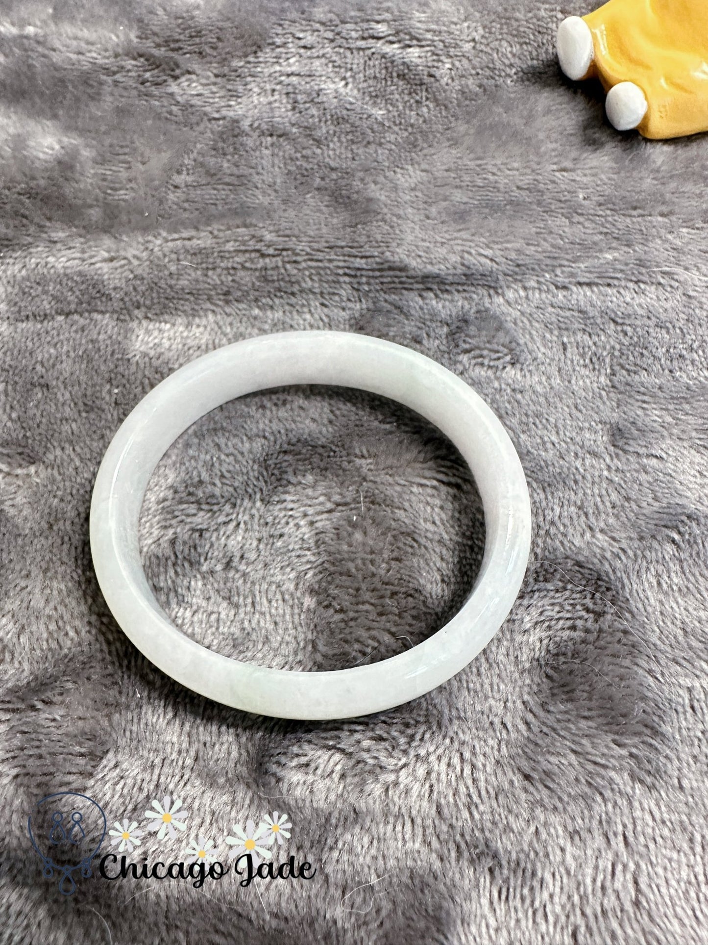 Translucent moonlight oval shape jadeite bangle (size XS) - Chicago Jadeanniversarybanglebirthday giftChicago Jade