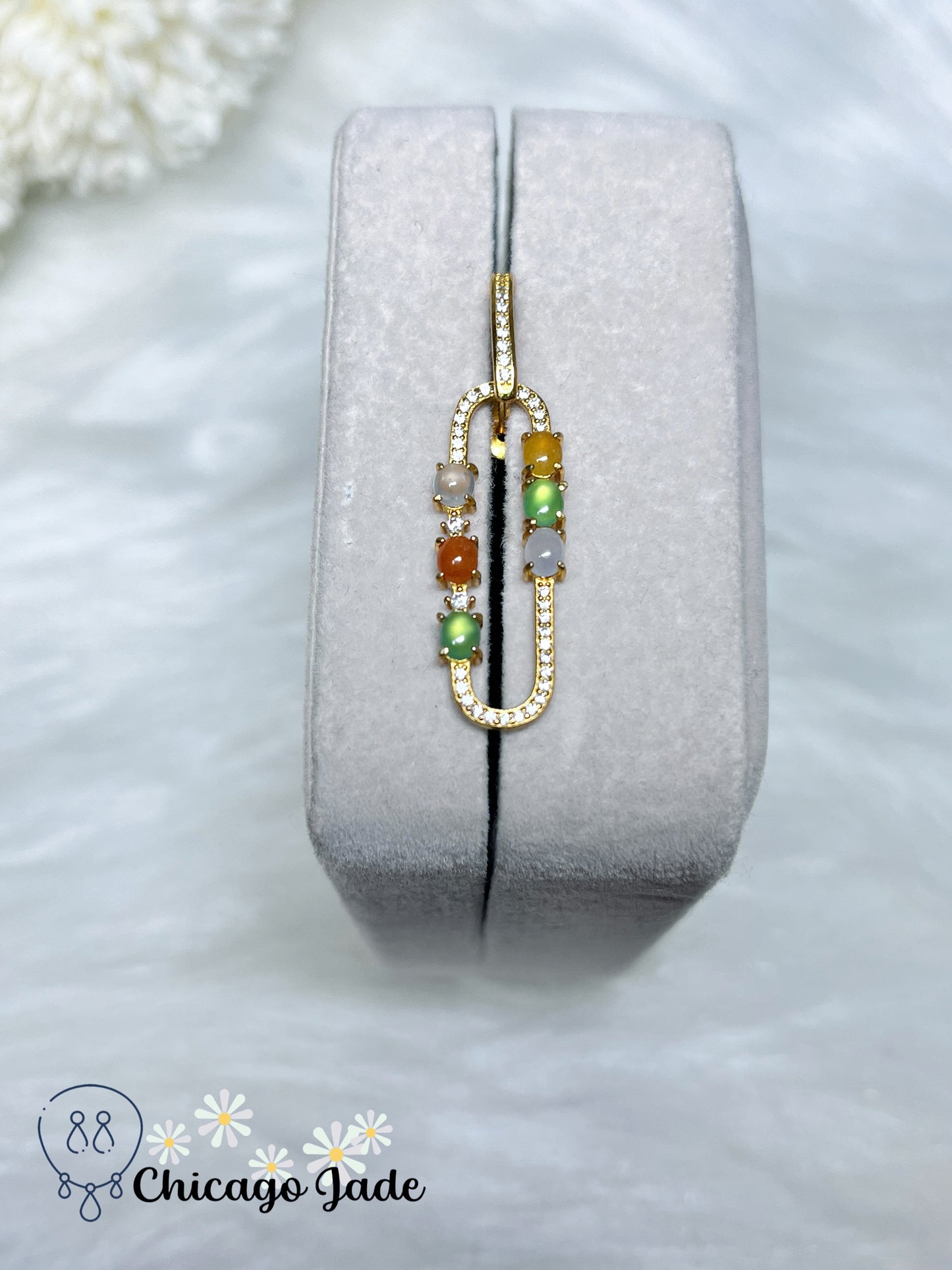 Holiday Special Designer Collection Rare Fine Bright Orange Multi-Color Authentic Grade A Certified Burma Jade on Gold Plated Sterling Silver Loop Earring Handmade Gift