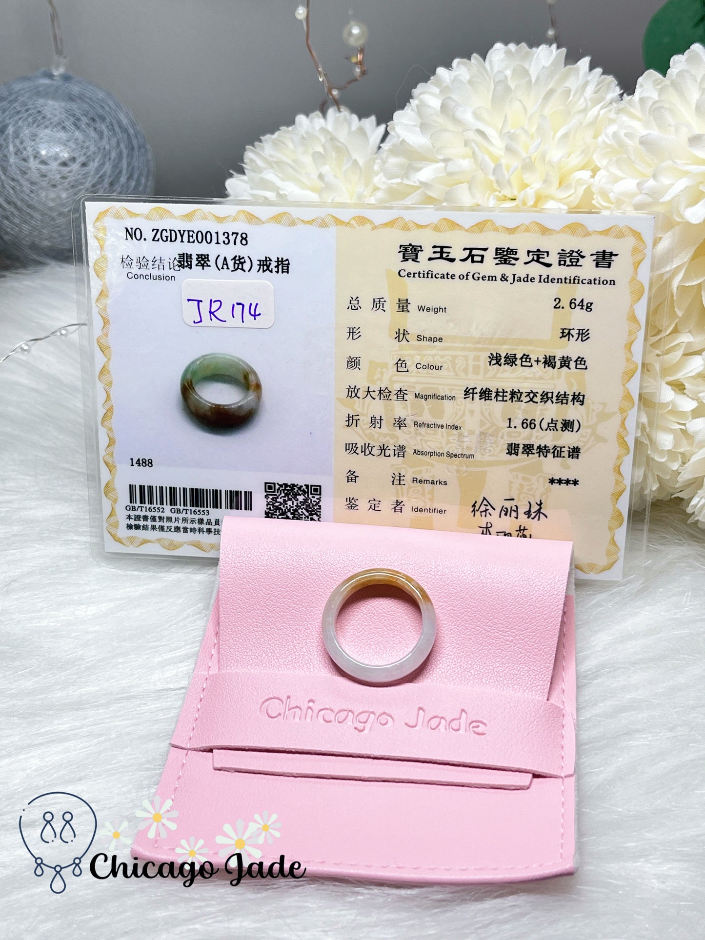 Size 7-7.5 Natural Grade A Certified Authentic Burma Jadeite Jade Feicui Ring Band Handmade