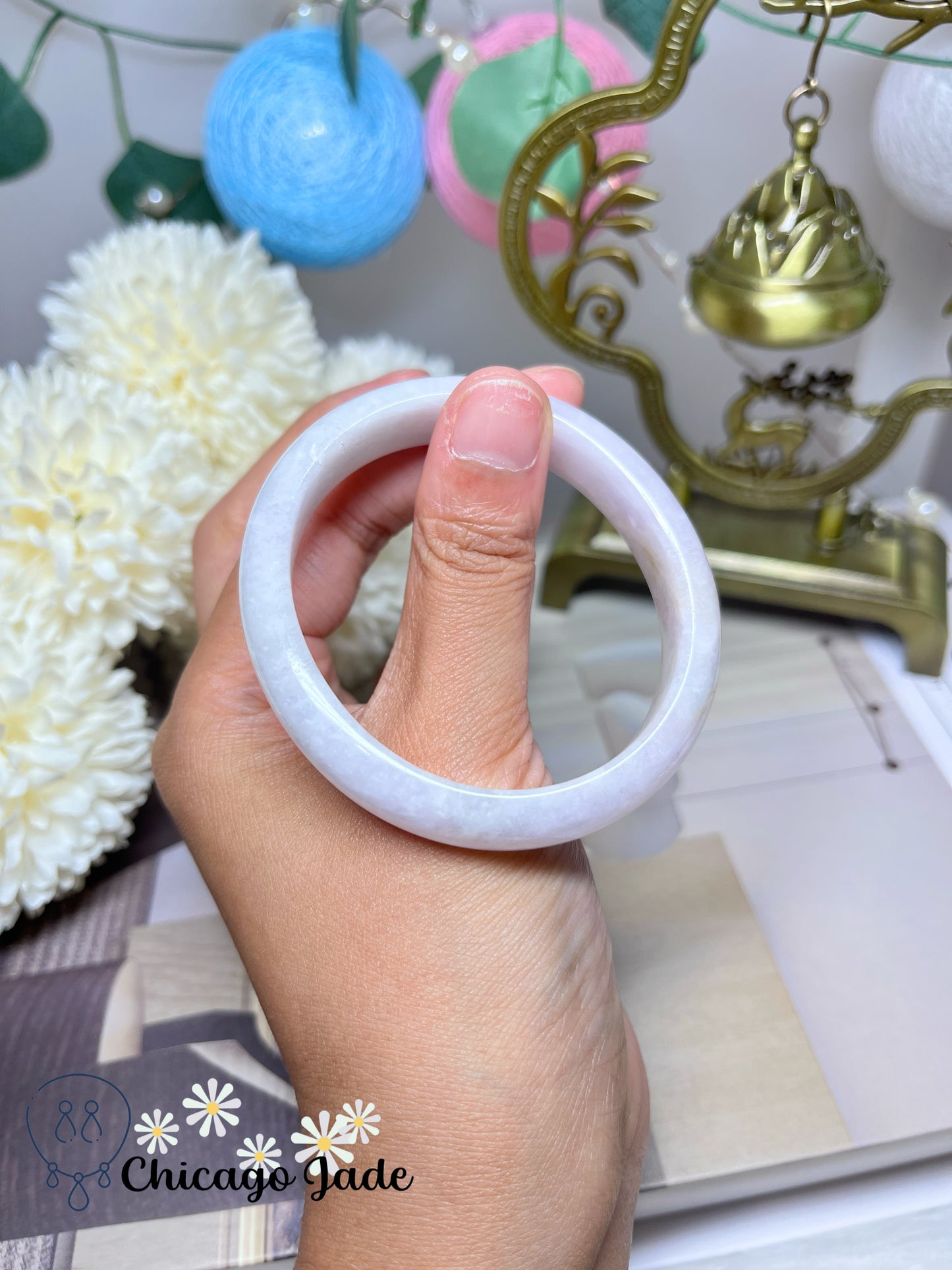 53.9mm Size XS Oval Shaped Apricot Blush Faint Pink Jadeite Jade Feicui Bangle Grade A Authentic Burma