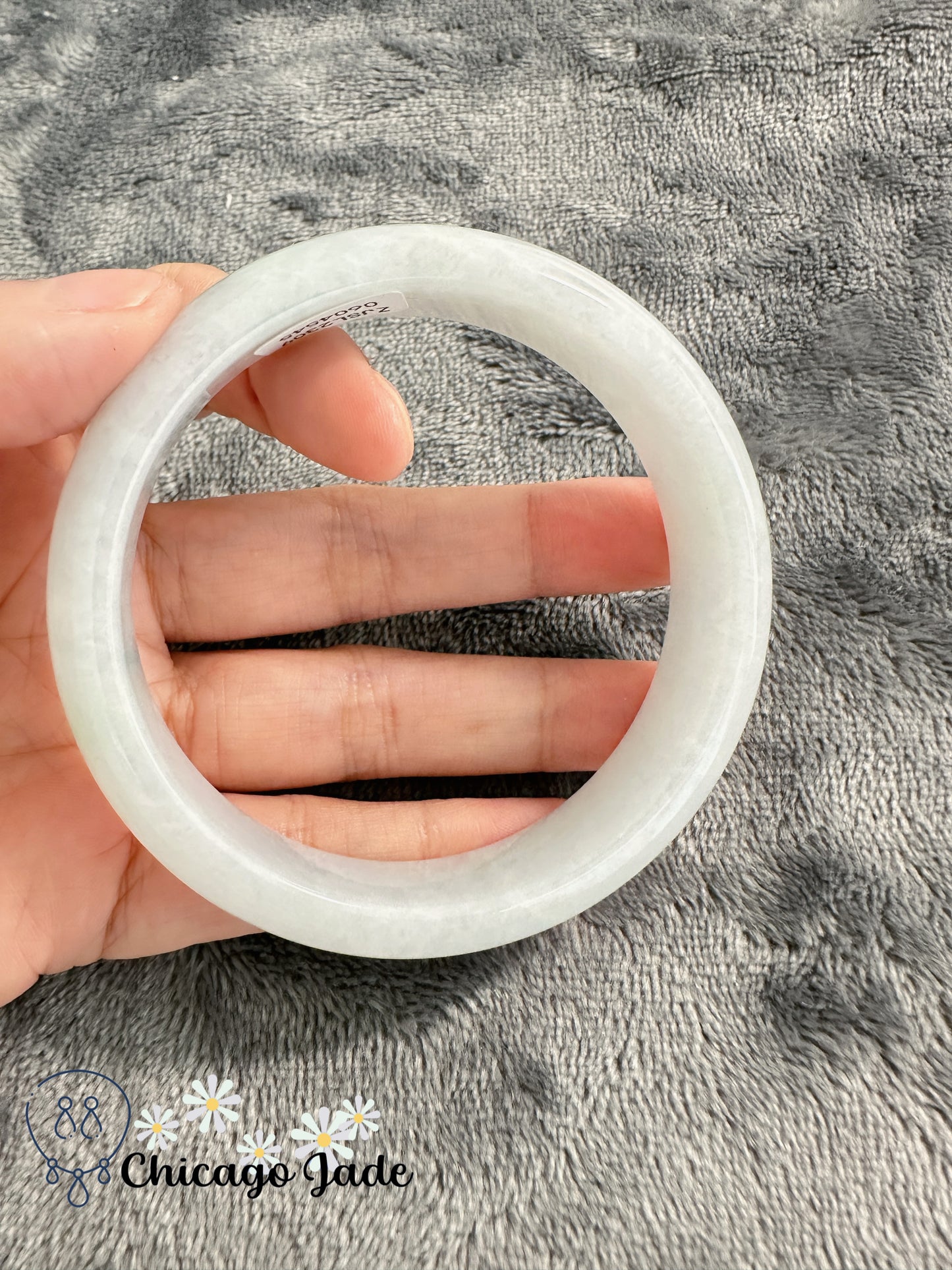 Translucent moonlight jadeite jade bangle size L 60.8mm