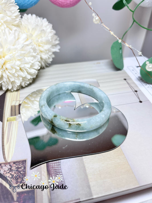 53.2mm Size XS Oval Shaped Natural Grade A Authentic Burma Jadeite Jade Feicui Bangle