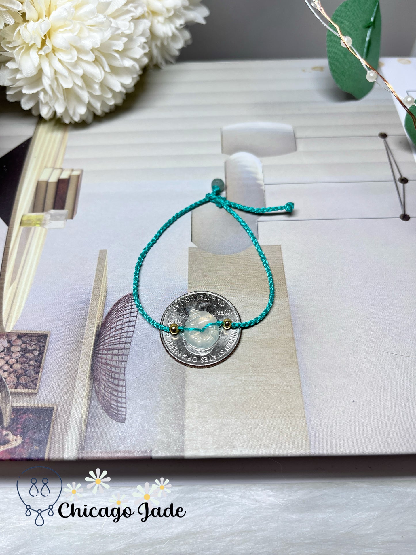 Icy Translucent See Through Finely Carved Natural Jadeite Jade Feicui Dragon Loop Rope Bracelet Handmade Gift