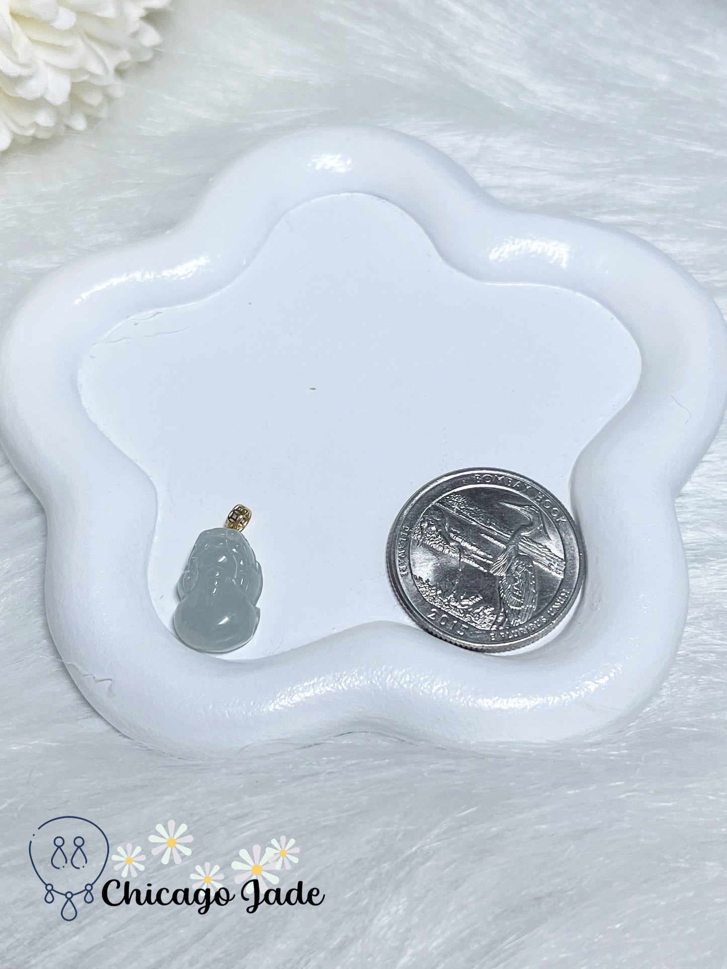 18K Gold Clasp Pixiu (Brings Prosperity and Wealth) Carved Jadeite Jade Feicui Pendant Natural Certified Burma