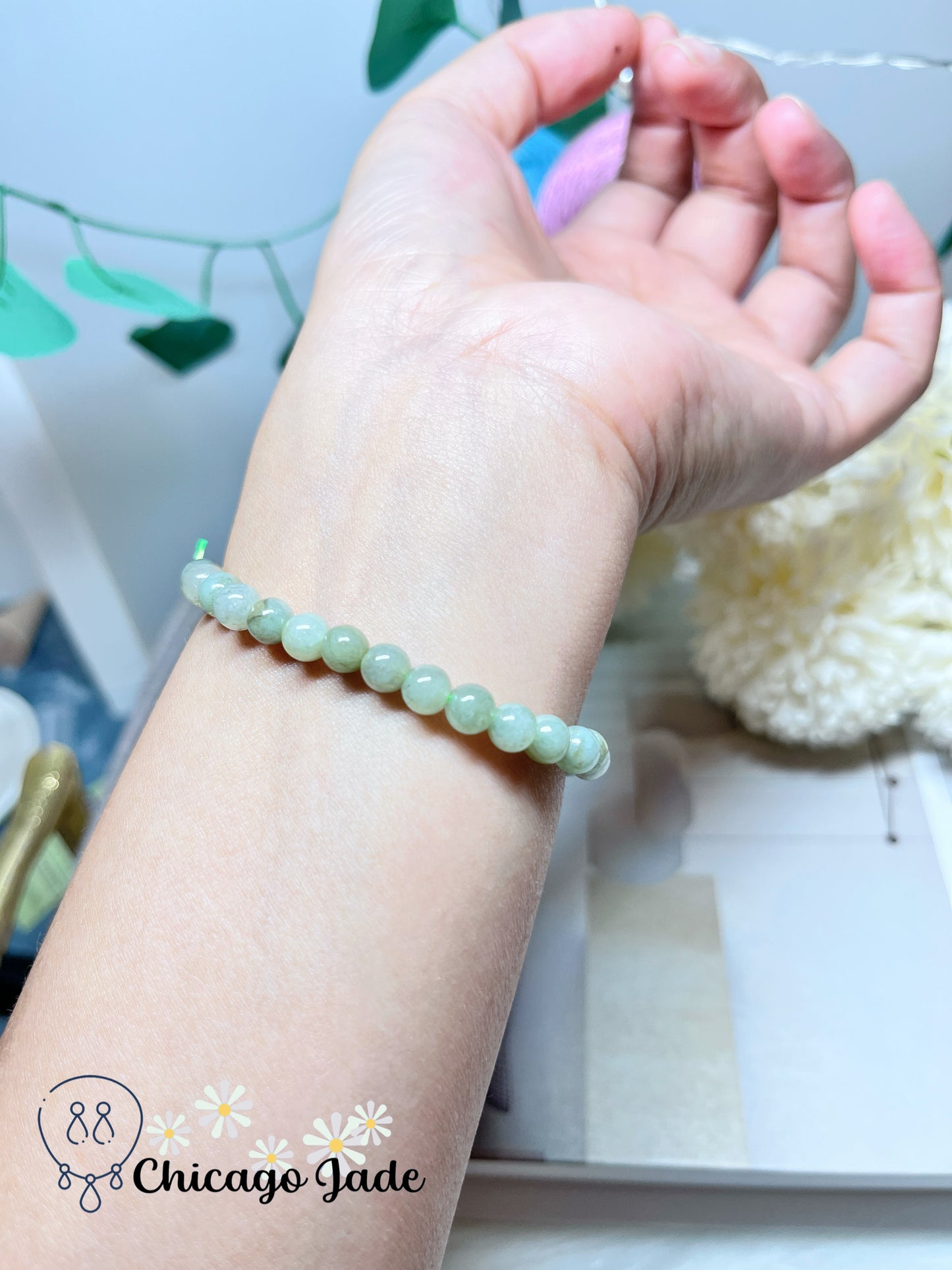 Fall Themed Donut Pingan Kou (Brings Safety) Beaded Bracelet Natural Authentic Jadeite Jade Feicui