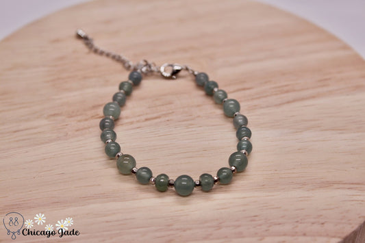 Light Blue Jadeite beaded bracelet - Chicago Jadeanniversarybeadedbirthday giftChicago Jade