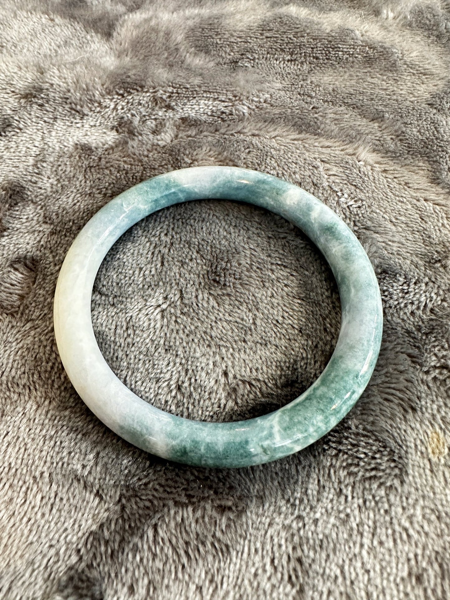 Monet Style Blue Purple Jadeite Round Bangle 58.3mm (size L) - Chicago Jadebanglebirthday giftbraceletChicago Jade