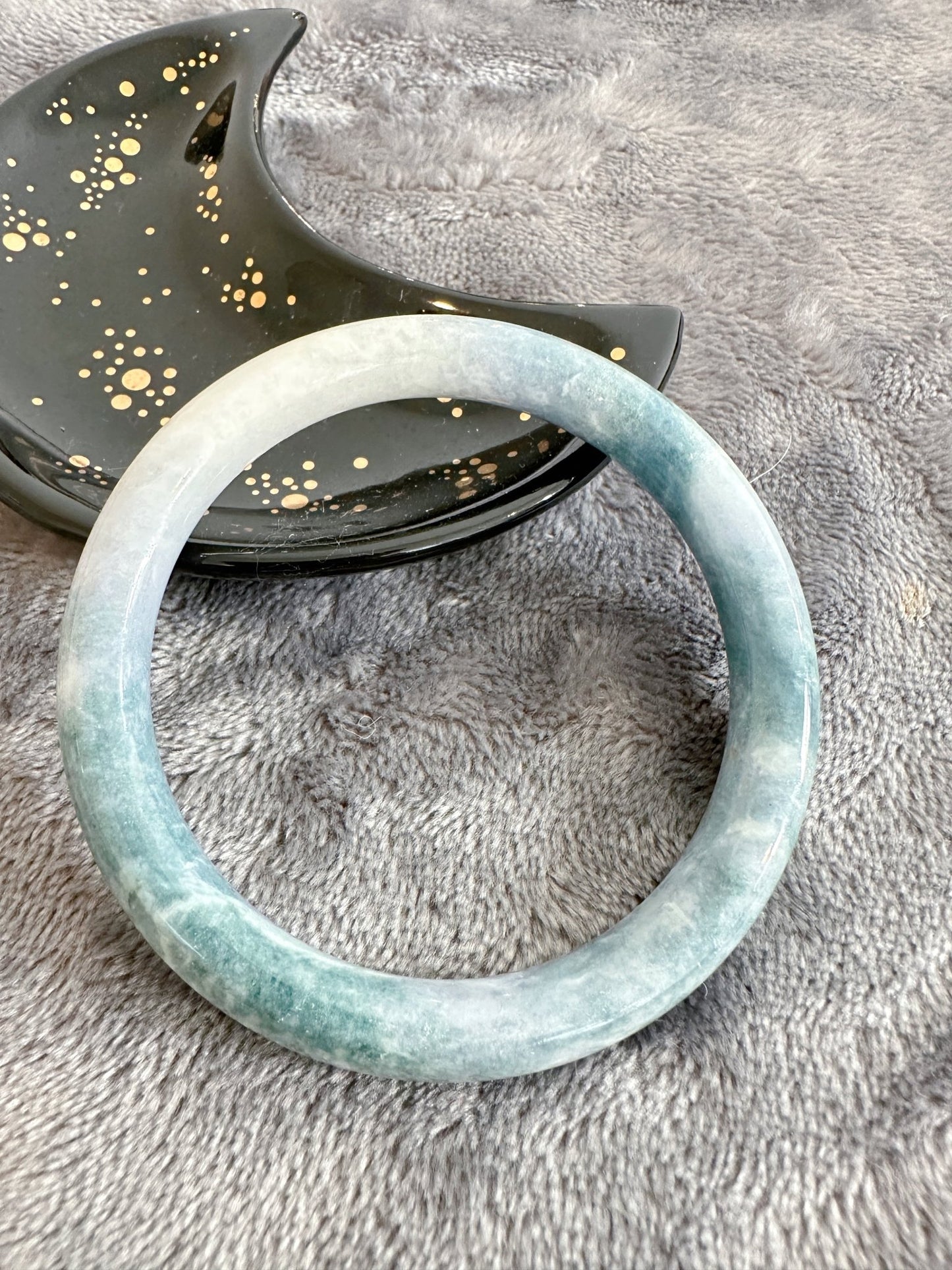 Monet Style Blue Purple Jadeite Round Bangle 58.3mm (size L) - Chicago Jadebanglebirthday giftbraceletChicago Jade