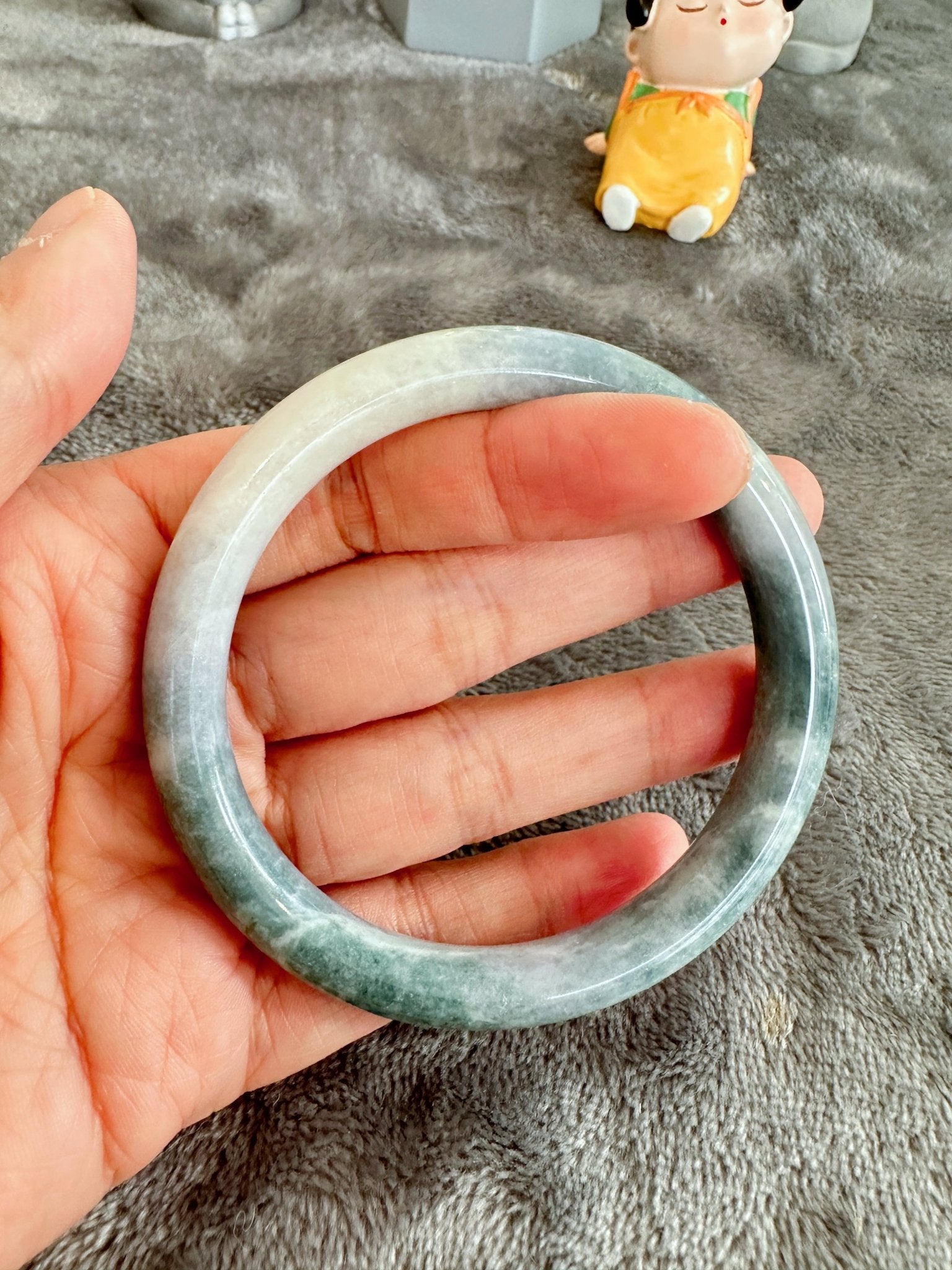 Monet Style Blue Purple Jadeite Round Bangle 58.3mm (size L) - Chicago Jadebanglebirthday giftbraceletChicago Jade