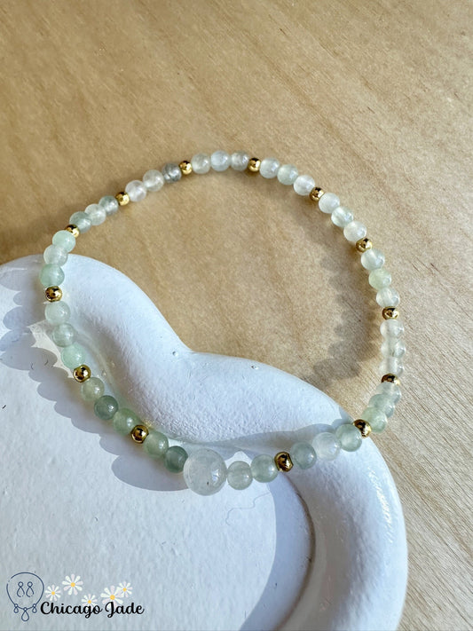 Sage theme jadeite beaded bracelet - Chicago JadebeadedbraceletChicago Jade